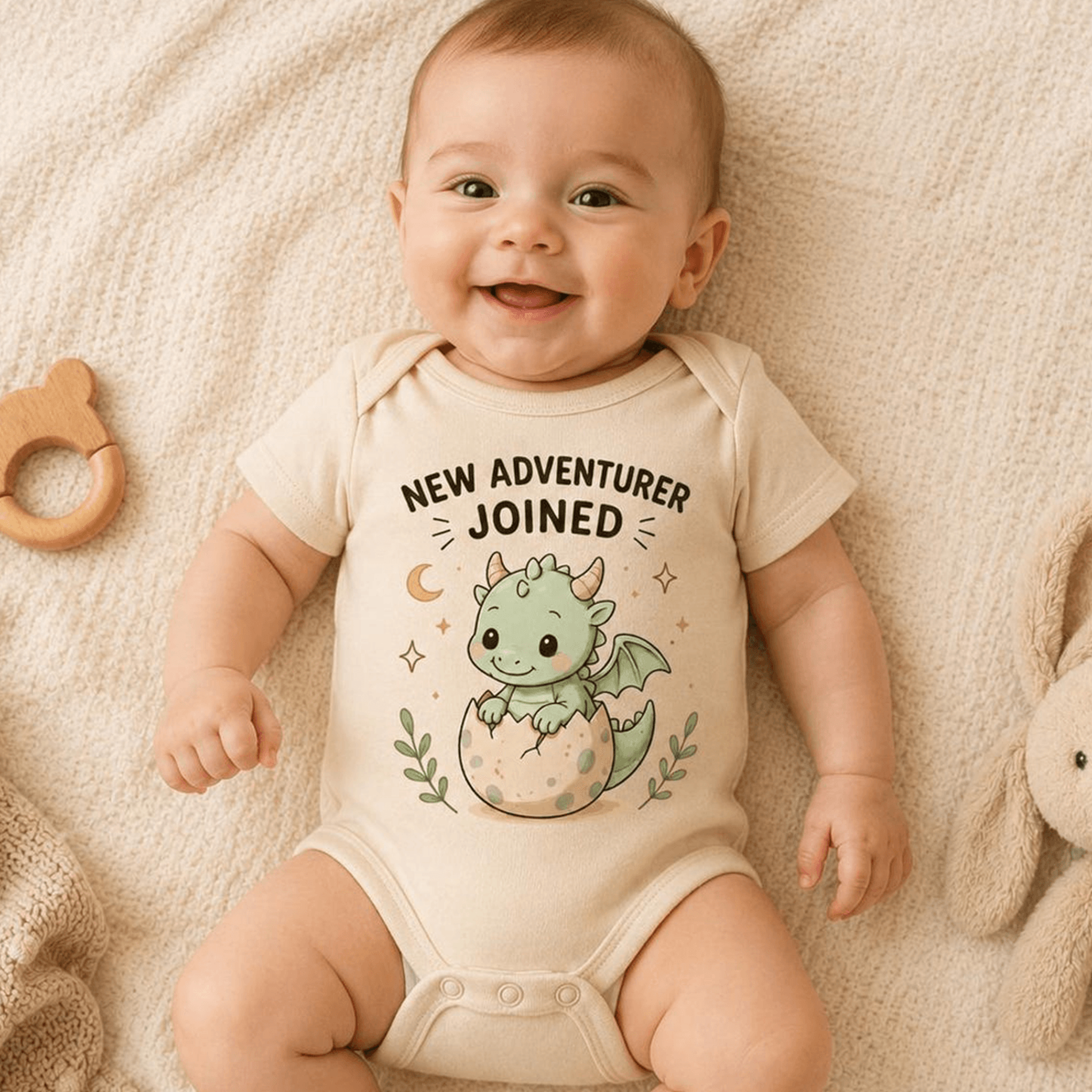 new adventurer joined baby bodysuit, fantasy rpg baby onesie, dnd gamer baby outfit, newborn gift, baby shower gift