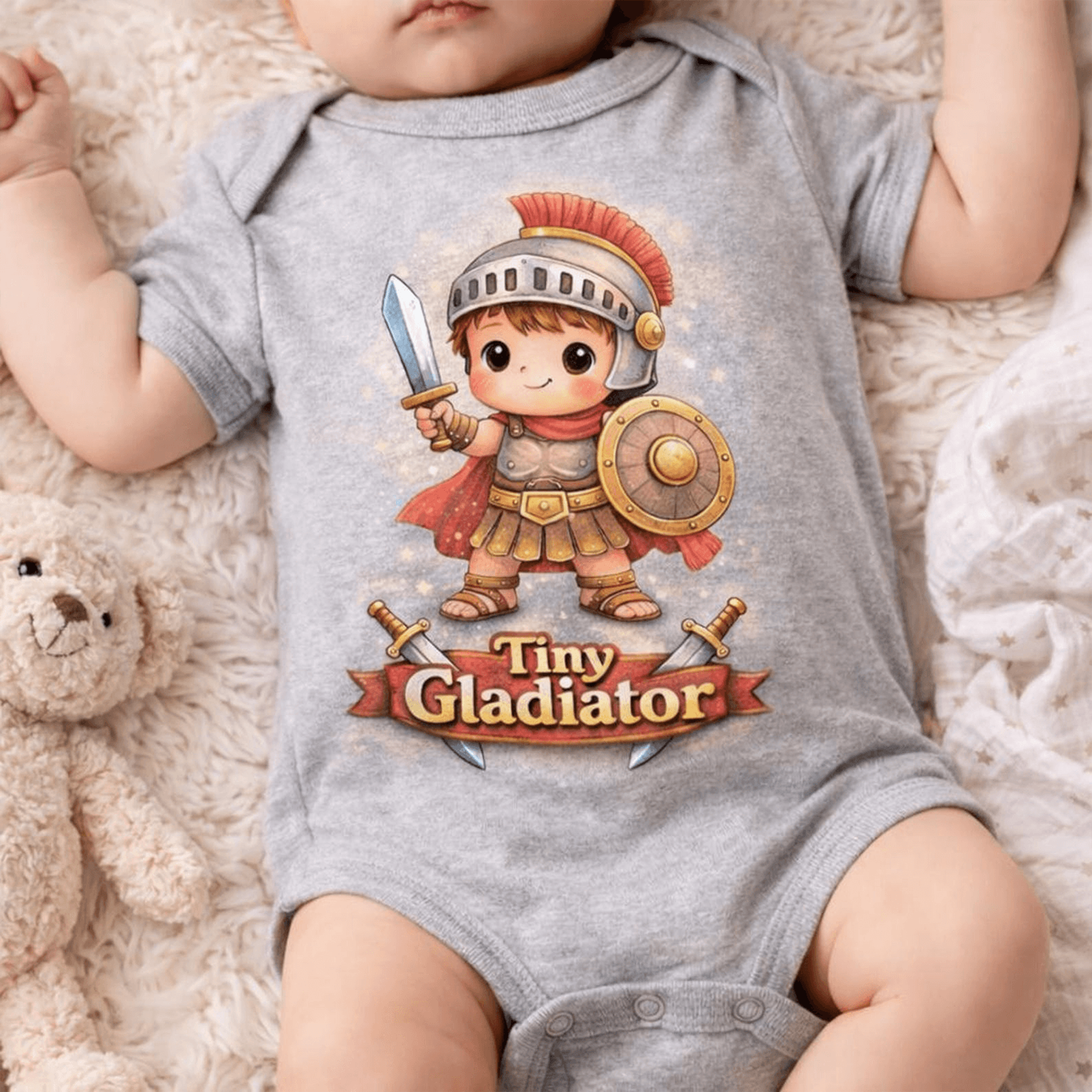 tiny gladiator baby bodysuit roman warrior baby clothes cute spartan infant outfit newborn romper baby shower gift
