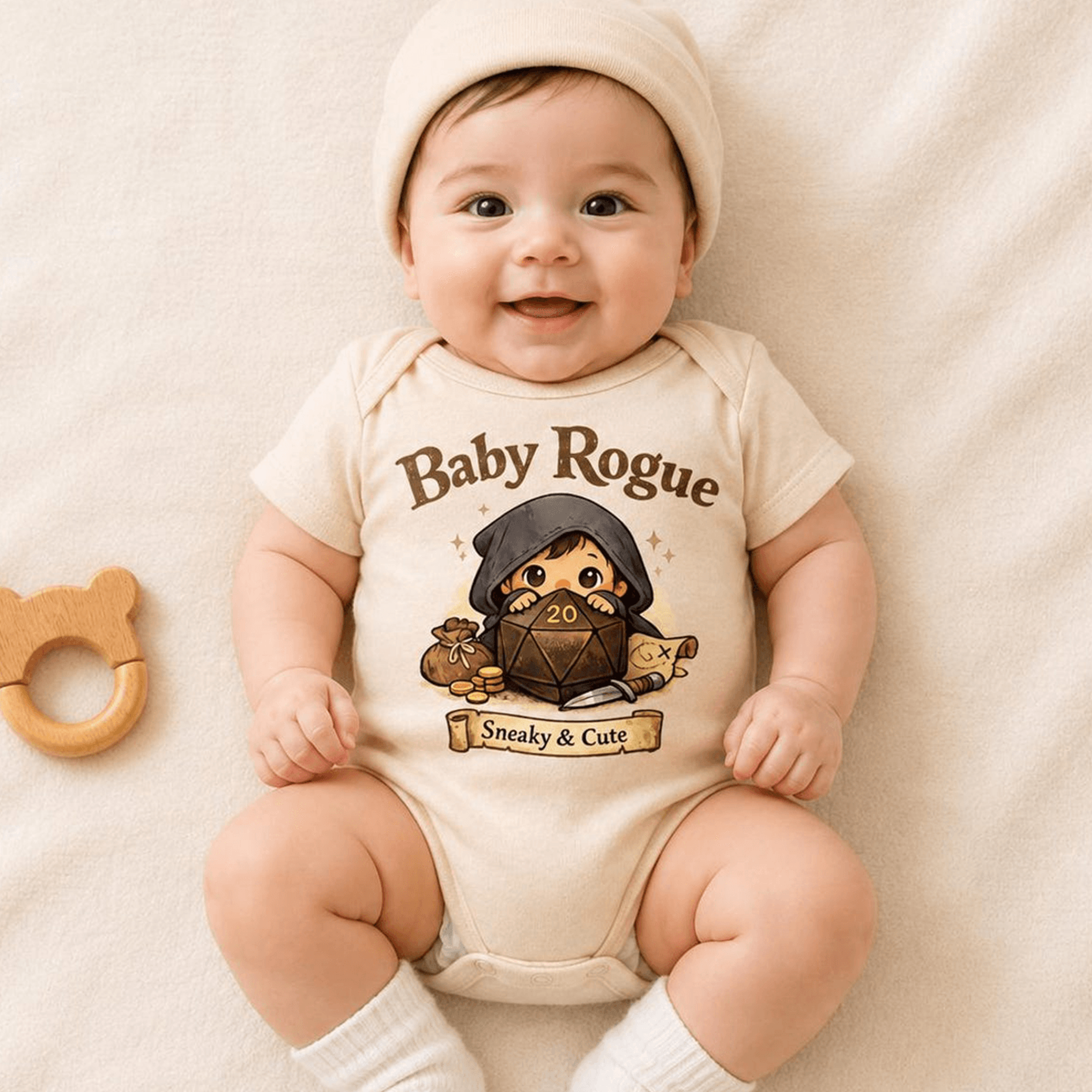baby rogue bodysuit gamer baby clothes fantasy rpg infant outfit dnd newborn romper baby shower gift geek baby