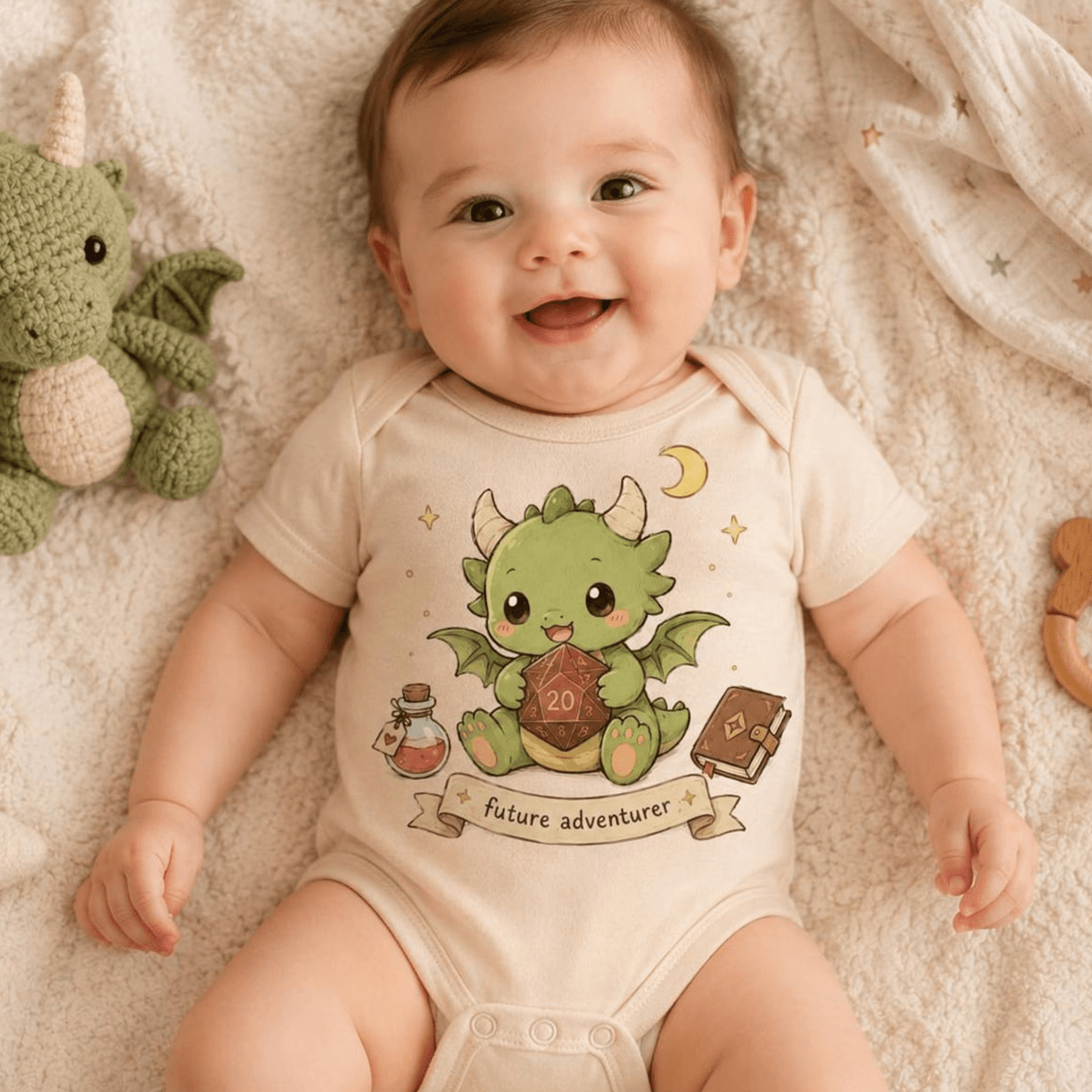 fantasy dragon baby bodysuit dnd rpg baby clothes cute infant outfit gamer newborn romper baby shower gift dragon baby