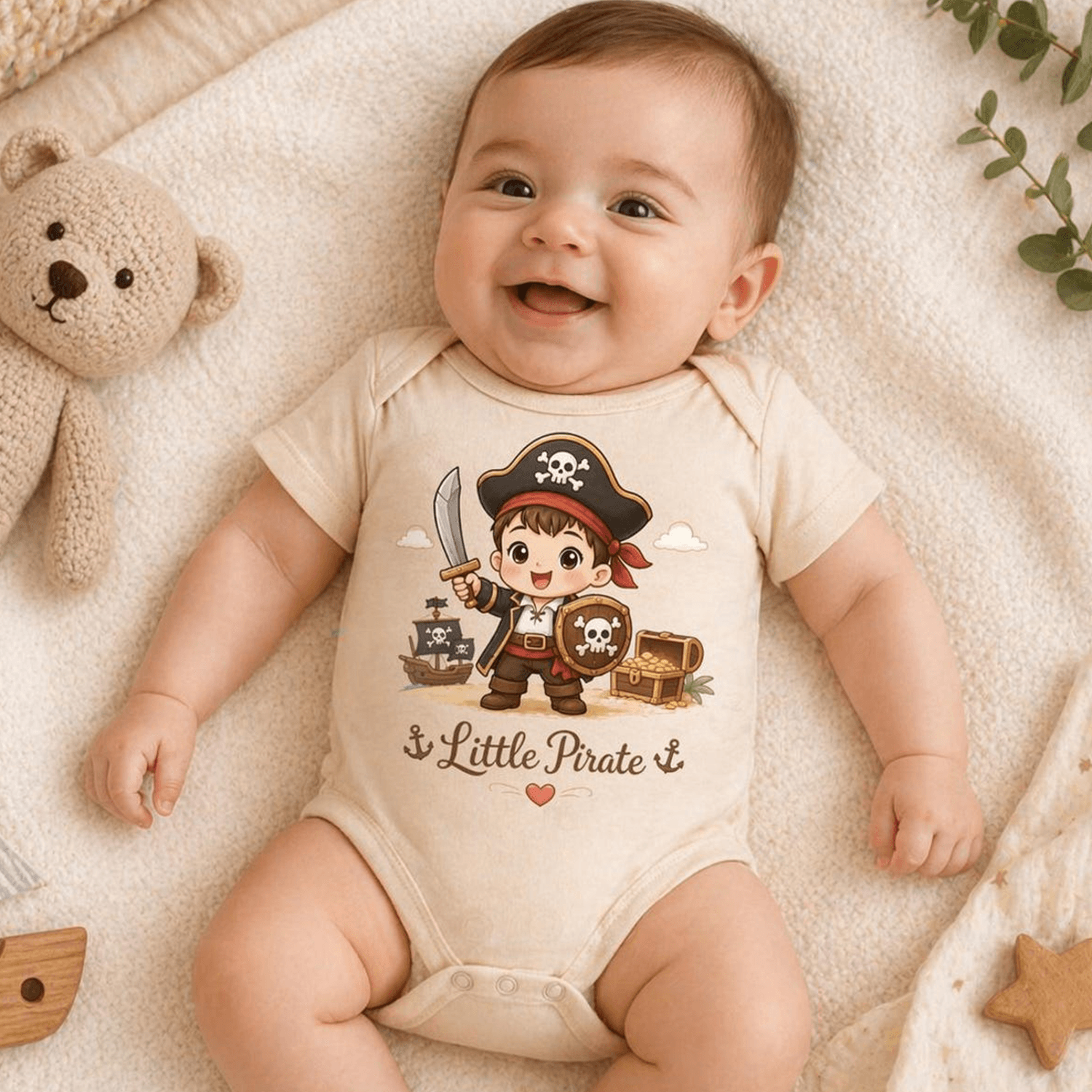 little pirate baby bodysuit funny pirate baby clothes cute infant outfit newborn romper baby shower gift nautical baby