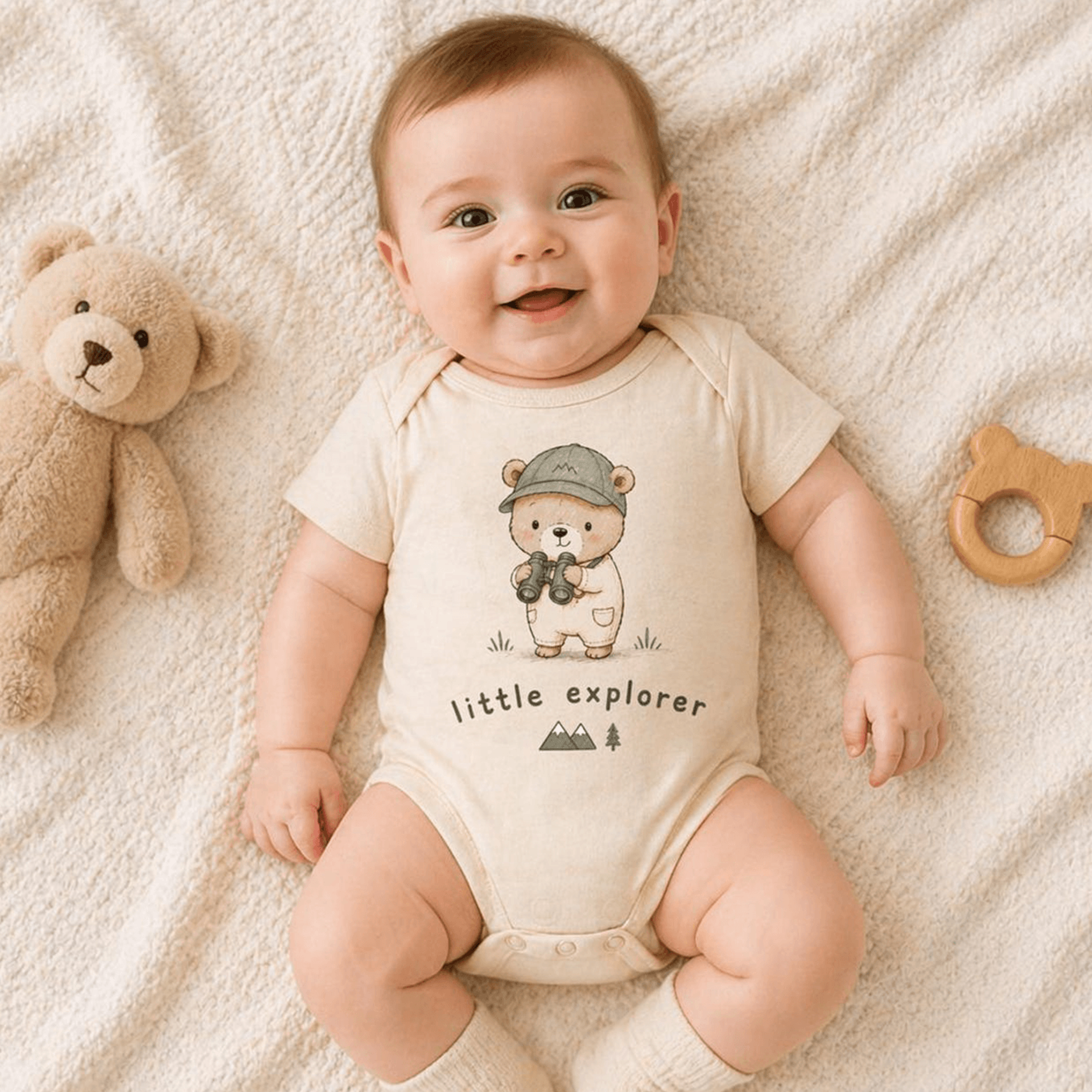 little explorer baby bodysuit cute bear baby clothes woodland infant outfit newborn romper baby shower gift adventure