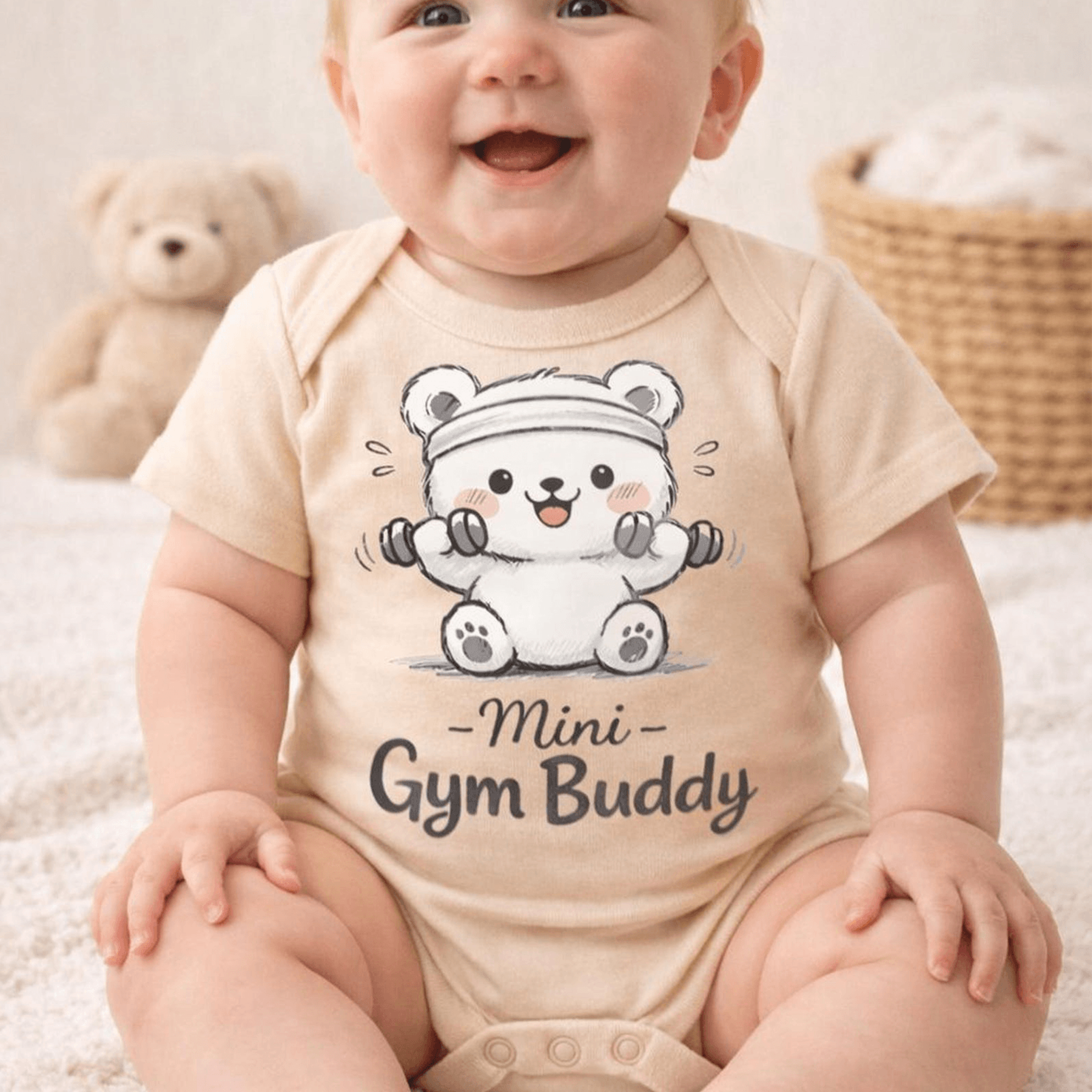 mini gym buddy baby bodysuit funny fitness baby clothes cute infant outfit newborn romper baby shower gift gym baby