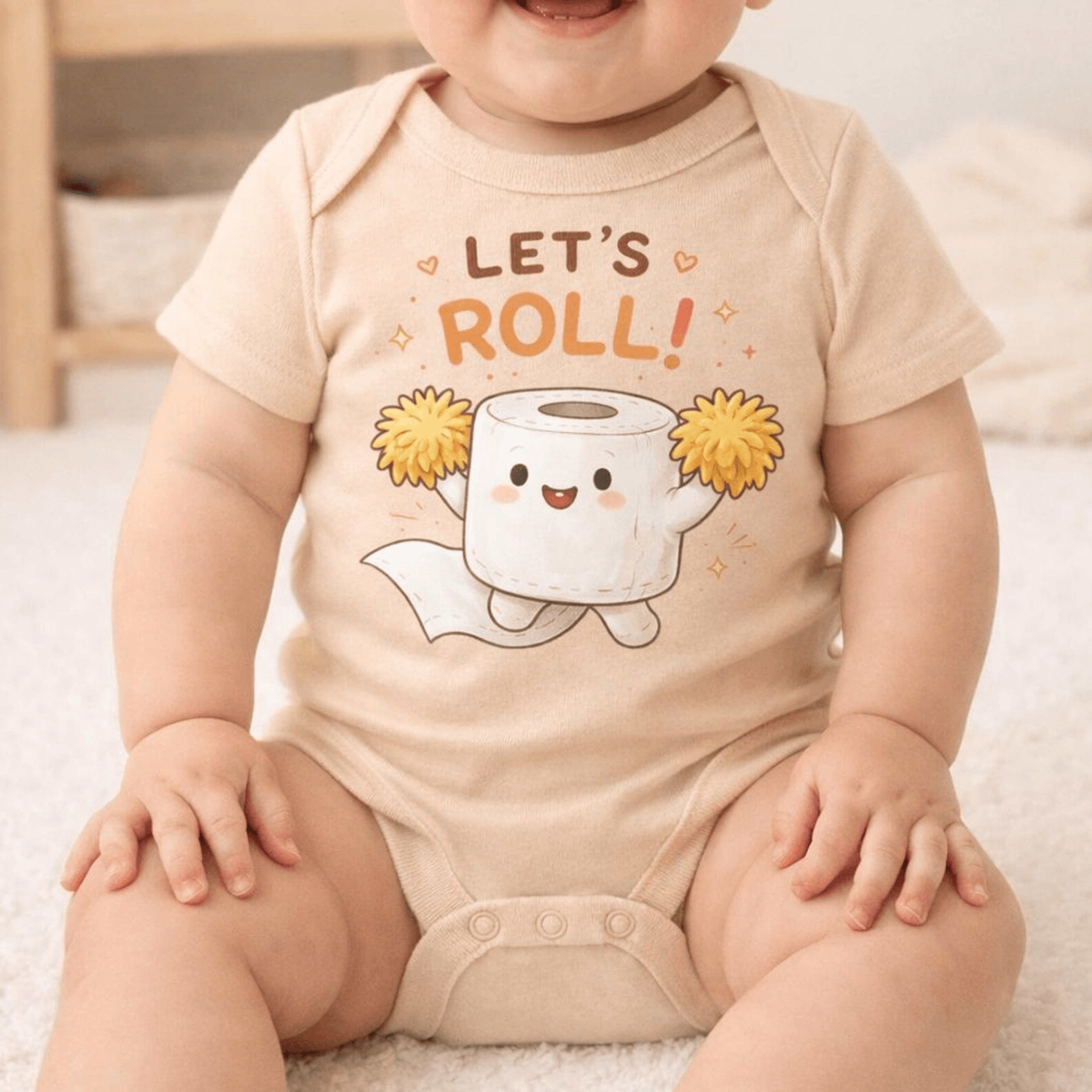 let's roll baby bodysuit funny toilet paper baby clothes cute infant outfit newborn romper baby shower gift