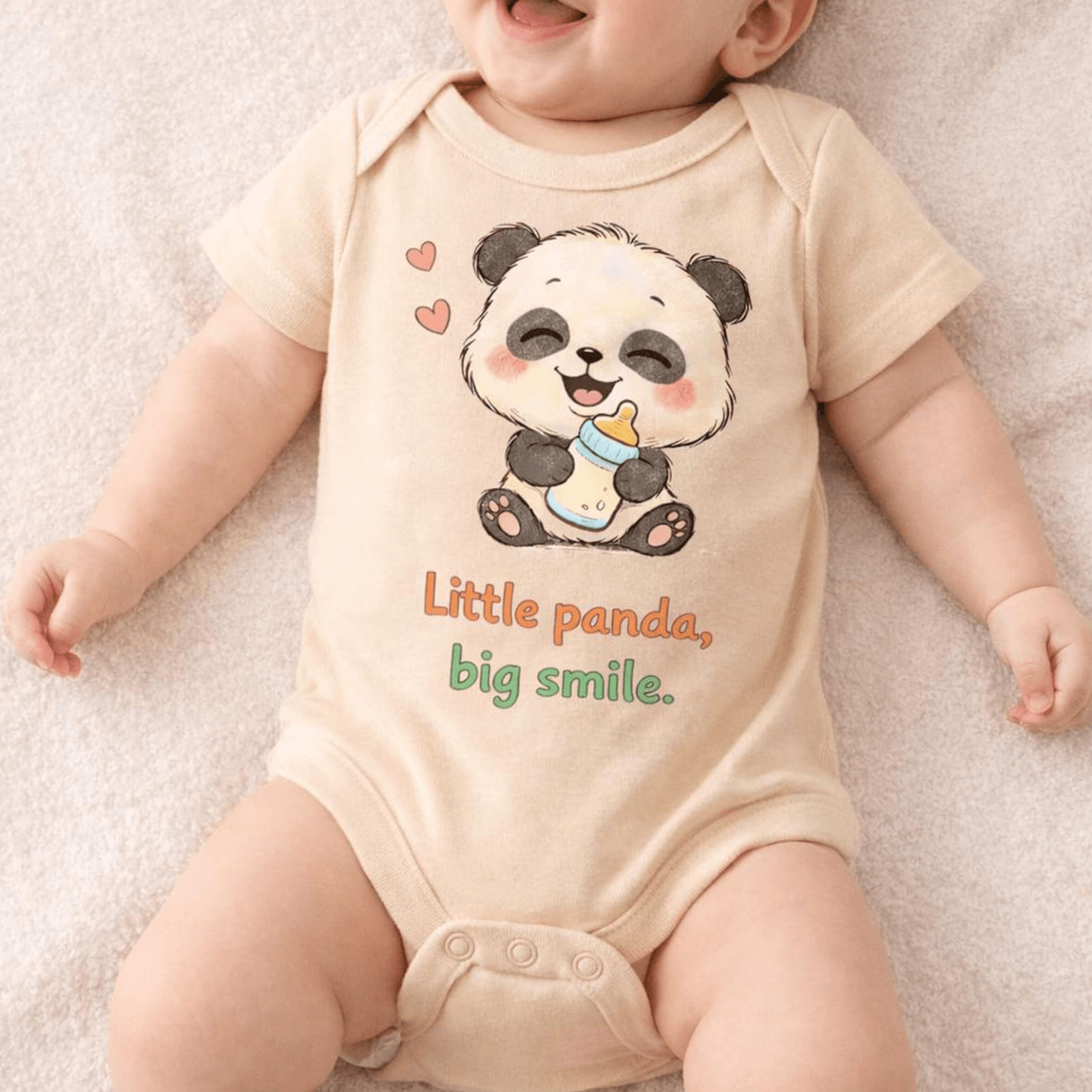 cute panda baby bodysuit, little panda baby outfit, gender neutral baby onesie, newborn baby gift, baby shower gift