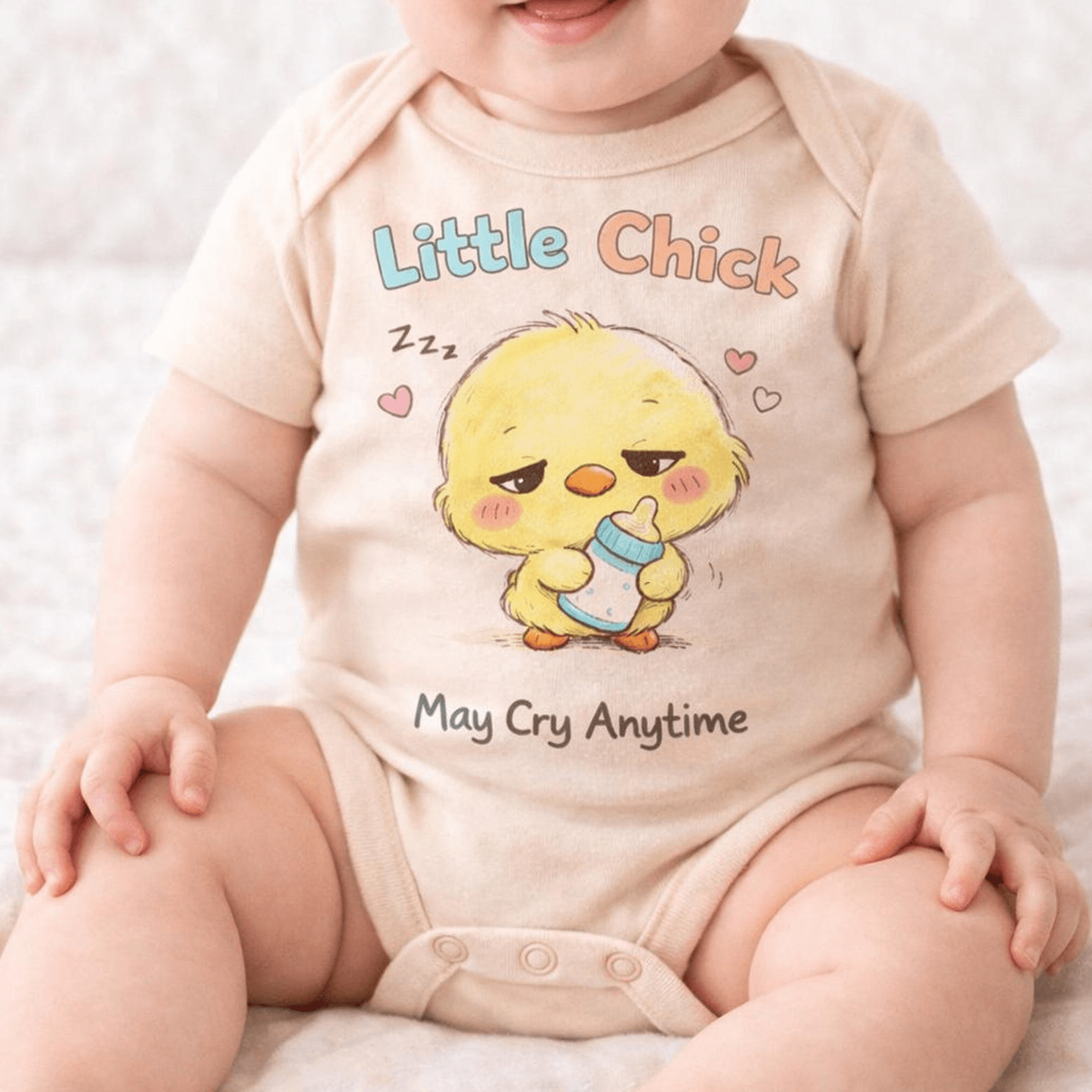 little chick baby bodysuit, funny baby chick onesie, cute farm animal baby outfit, gender neutral newborn gift, baby sho