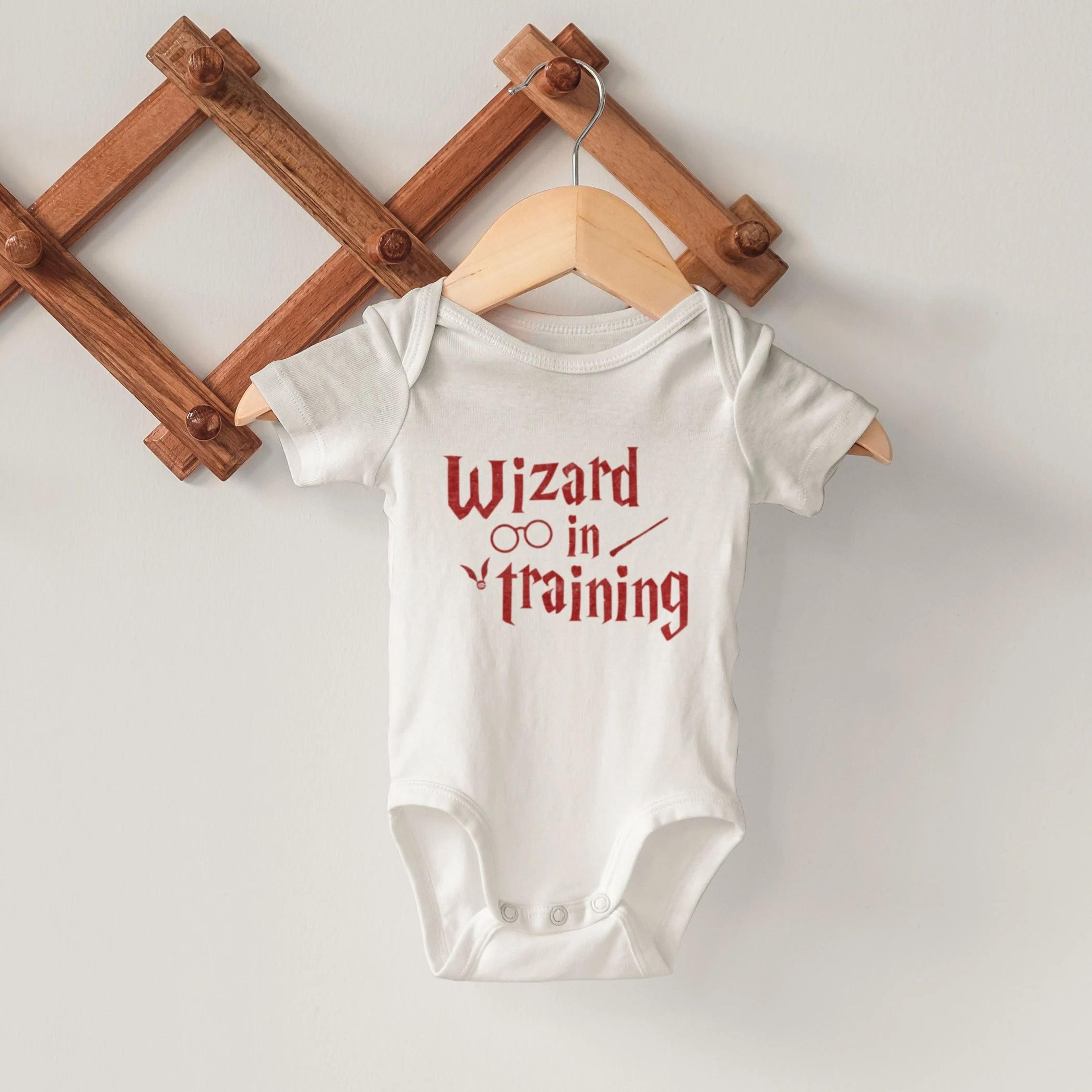 wizard in training baby bodysuit, magic baby onesie, wizard baby outfit, baby shower gift, newborn fantasy romper