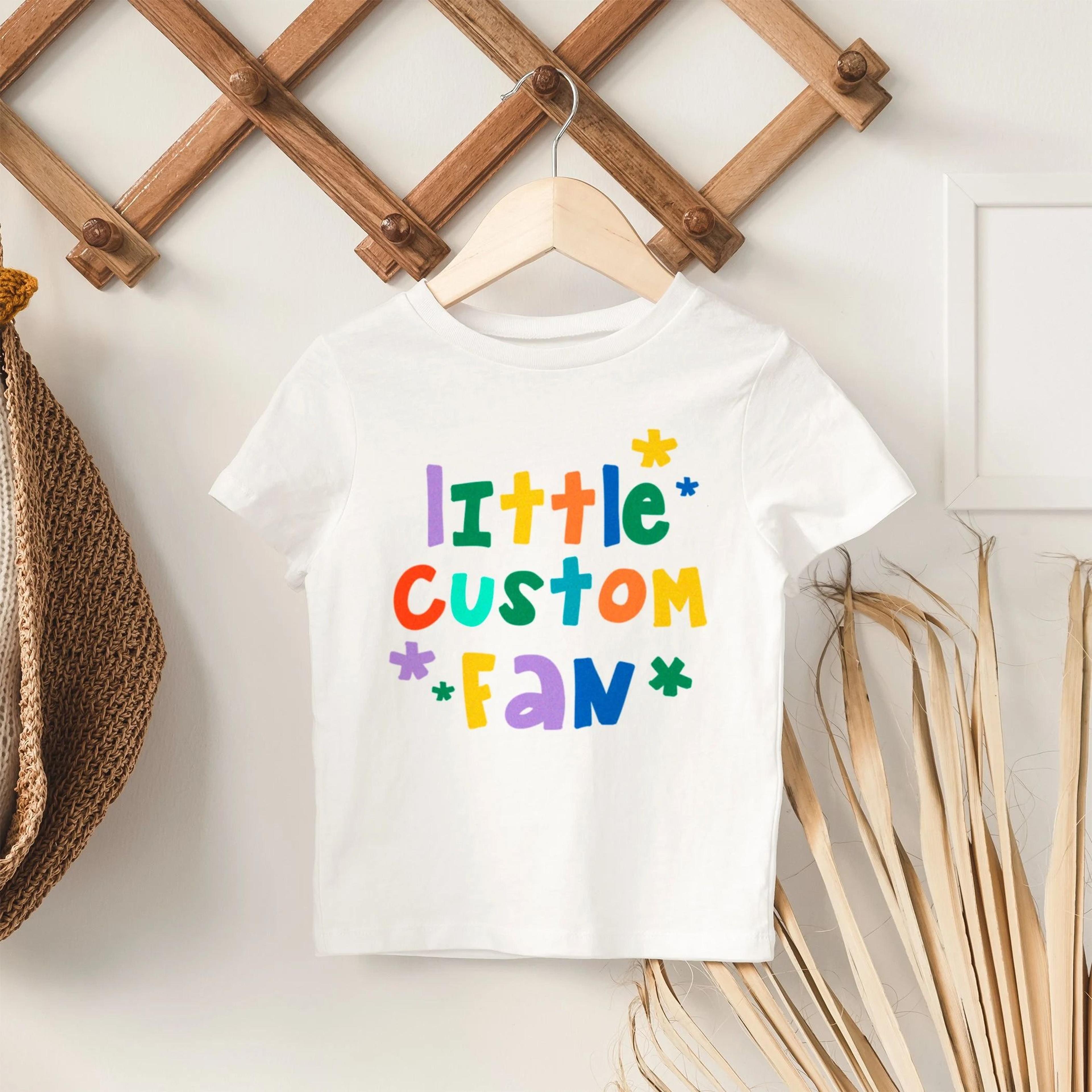 little custom fan toddler shirt, personalized kids t-shirt, custom name toddler tee, colorful kids outfit, birthday gift