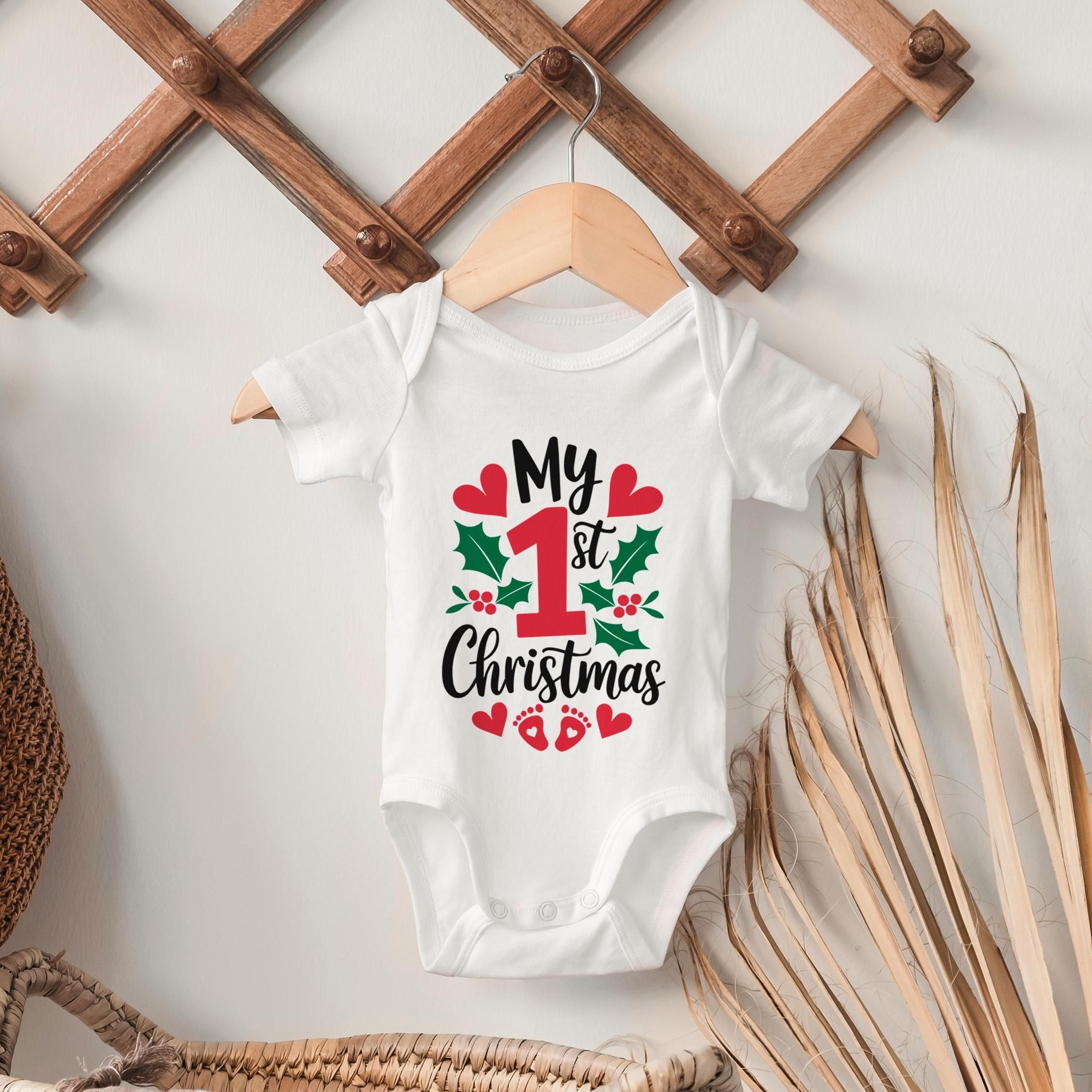 my first christmas baby bodysuit, baby first christmas onesie, christmas baby outfit, newborn holiday gift, infant chris