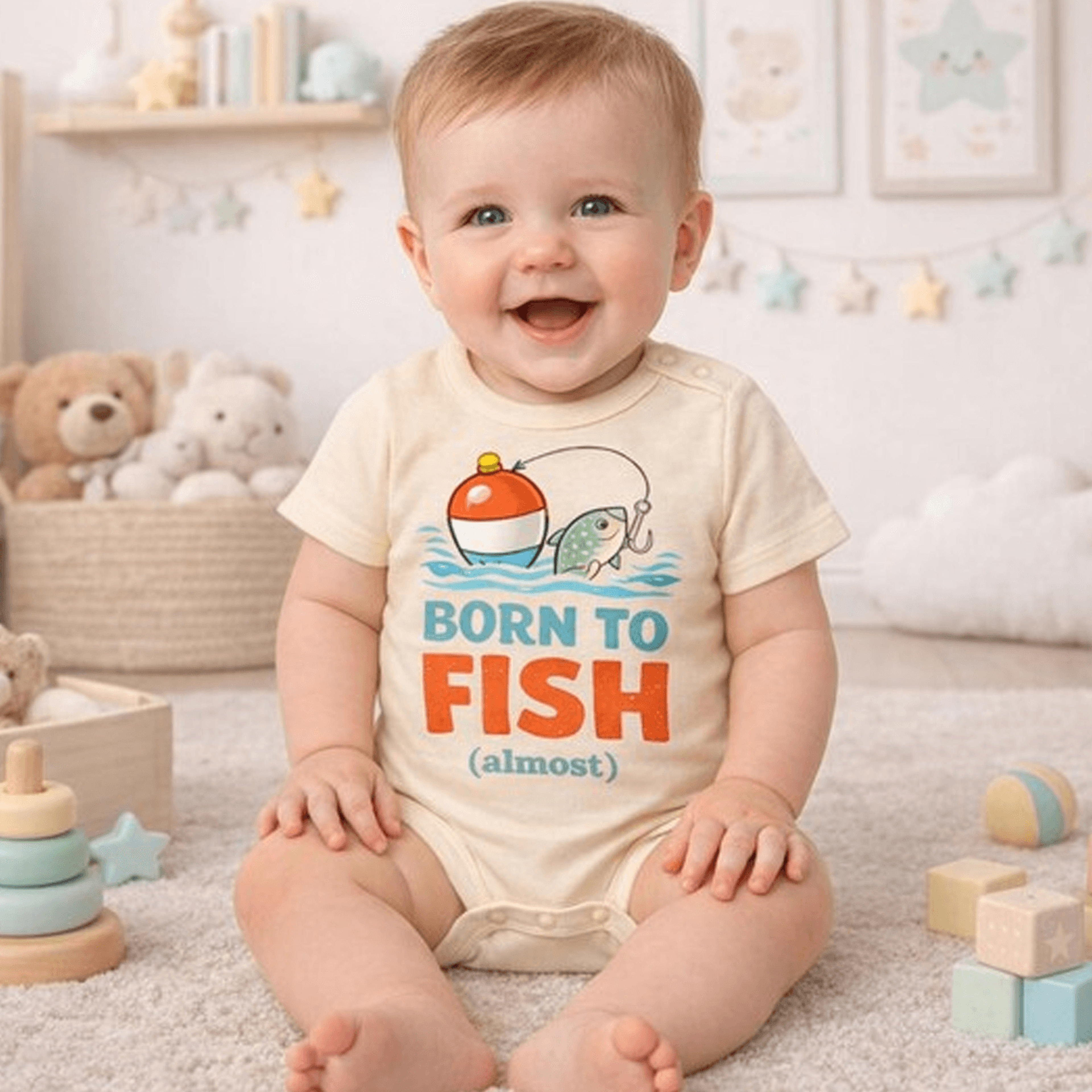 born to fish baby bodysuit, funny fishing baby onesie, fisherman baby outfit, baby shower gift, unisex infant bodysuit