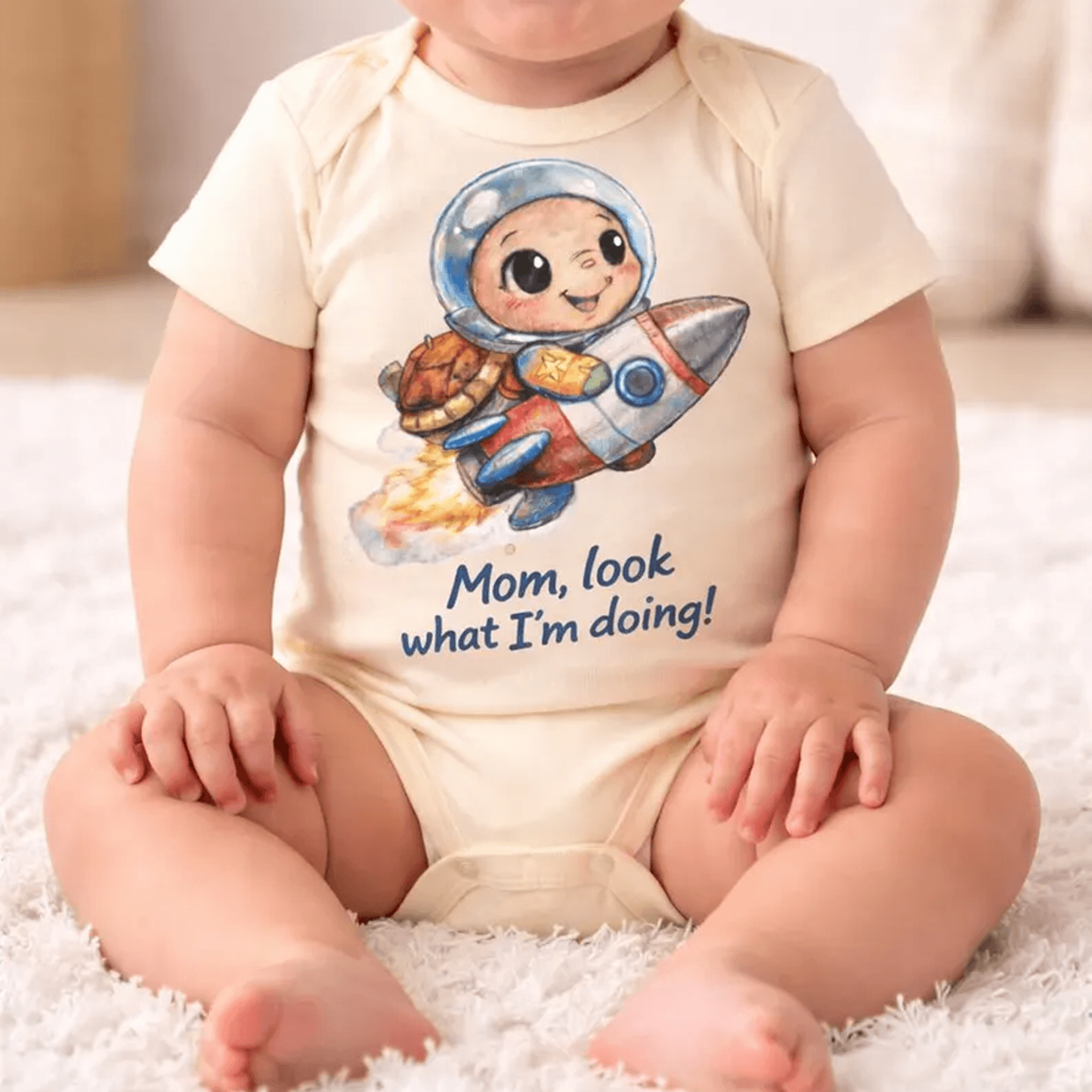 astronaut turtle baby bodysuit, space baby onesie, cute turtle baby outfit, baby shower gift, unisex infant bodysuit