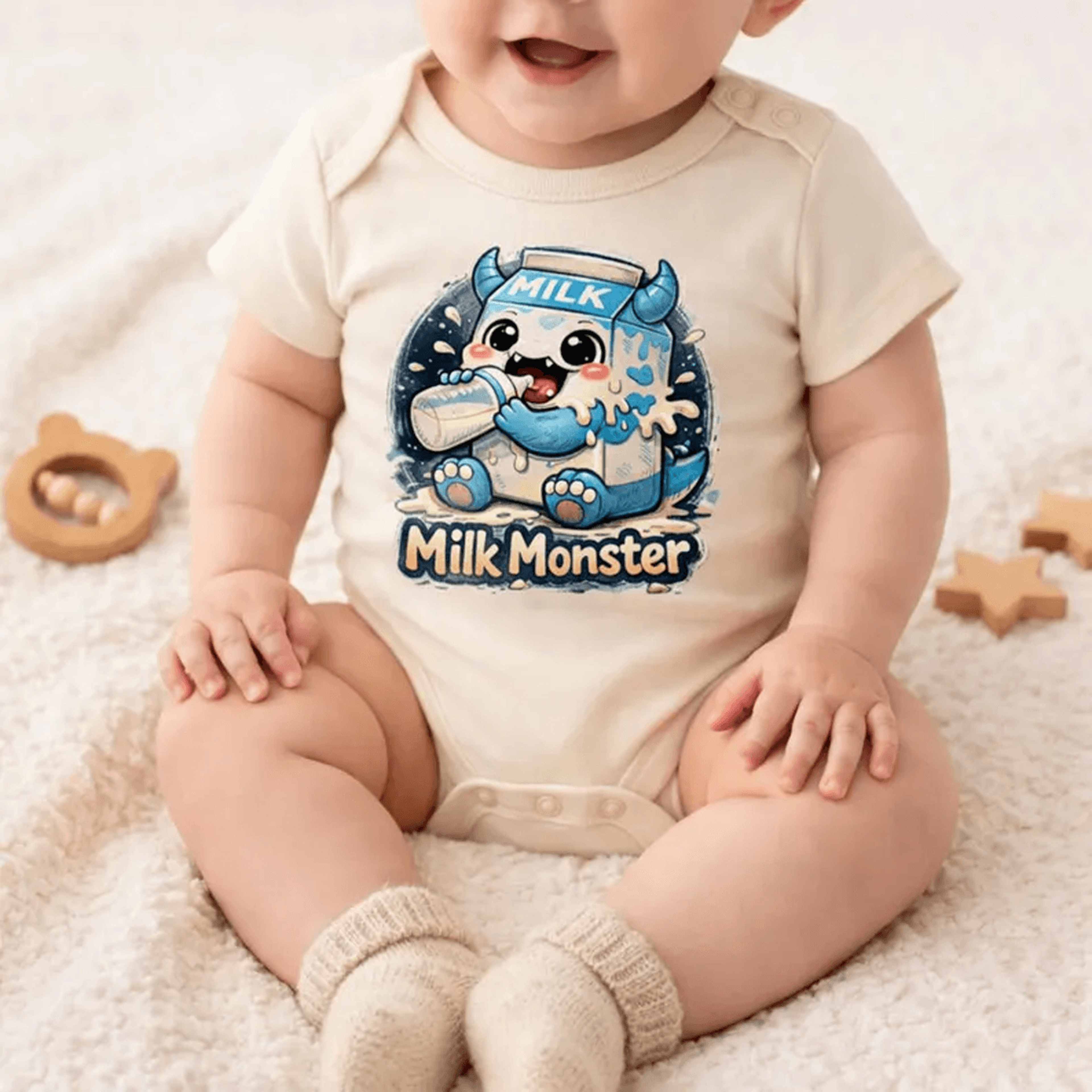 milk monster baby bodysuit, funny baby onesie, cute milk baby outfit, baby shower gift, unisex infant bodysuit