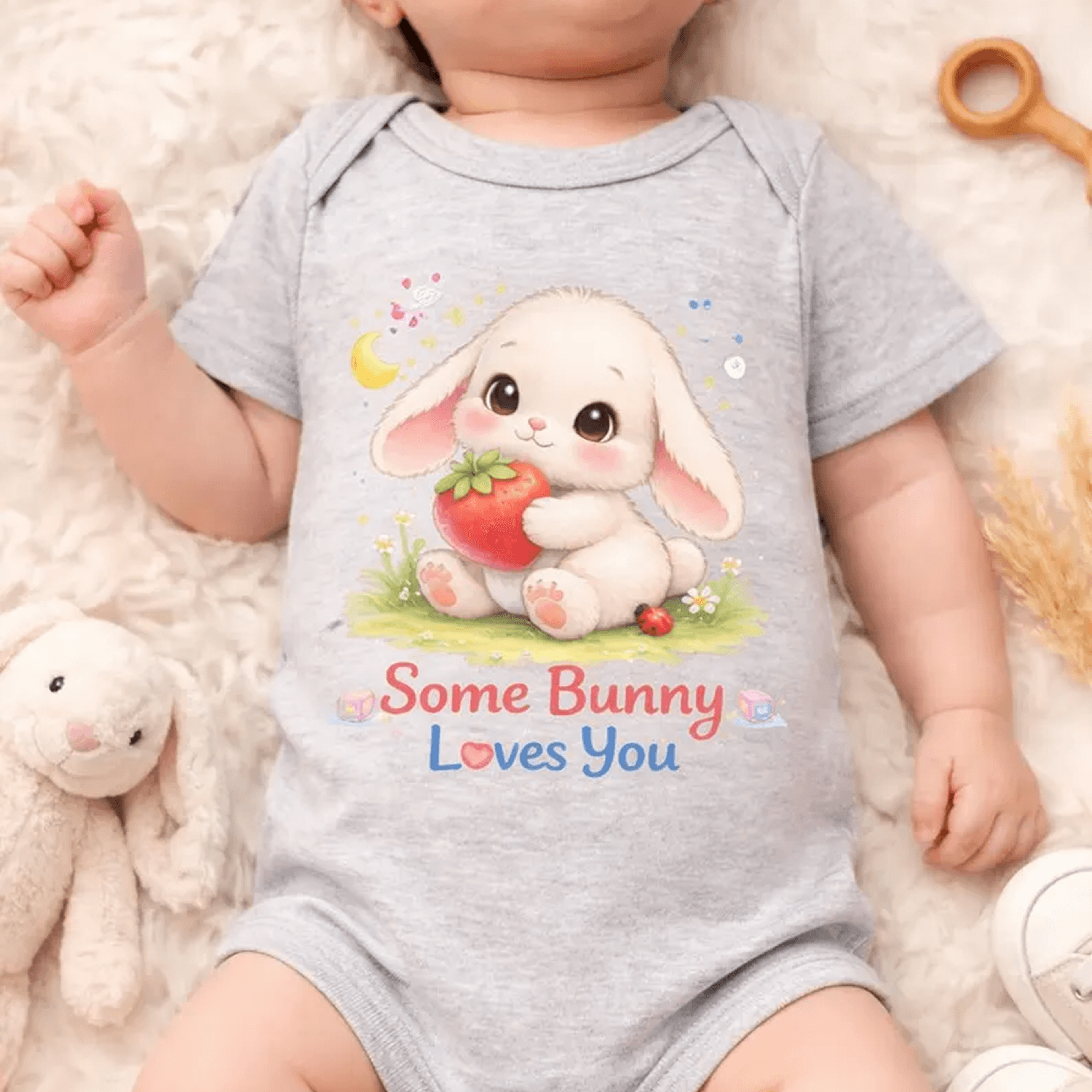 baby bunny bodysuit, cute easter baby onesie, bunny baby outfit, baby shower gift, unisex infant bodysuit