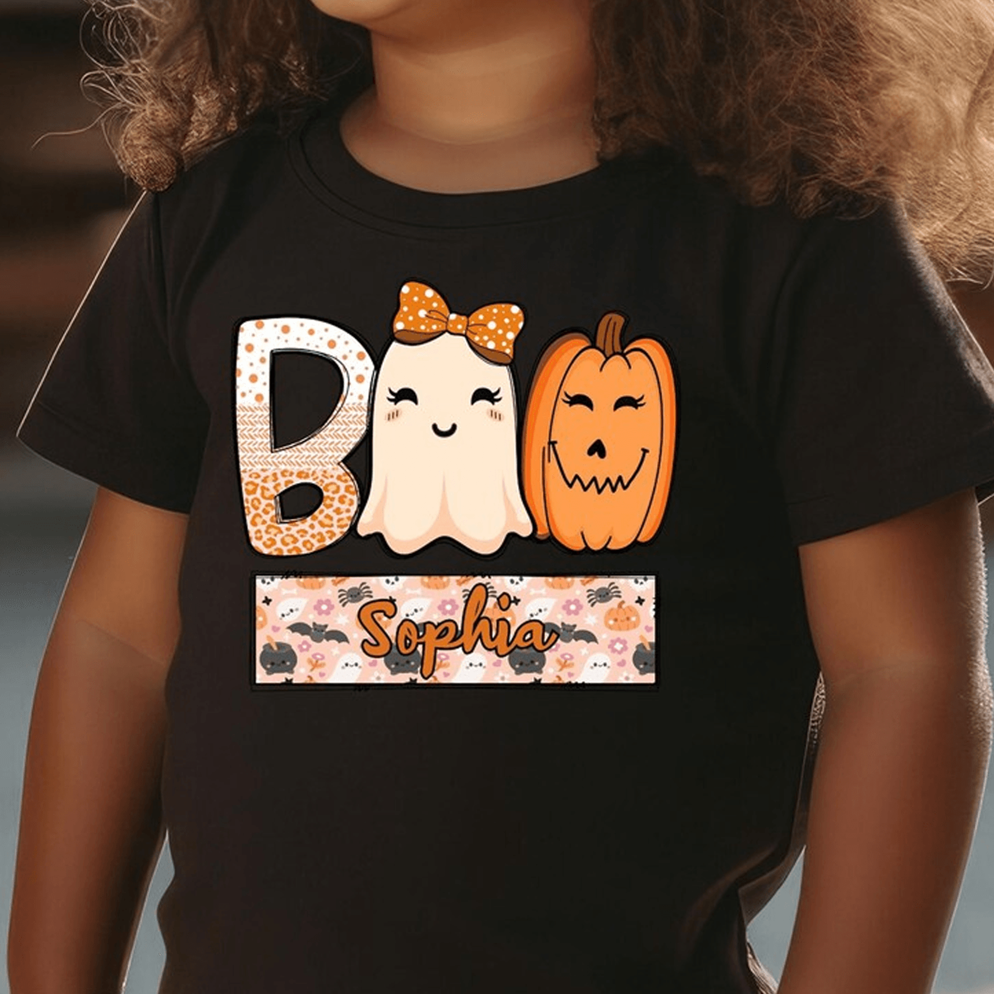 custom boo ghost sweatshirt, personalized halloween sweatshirt, pumpkin ghost crewneck, spooky fall gift, cozy halloween