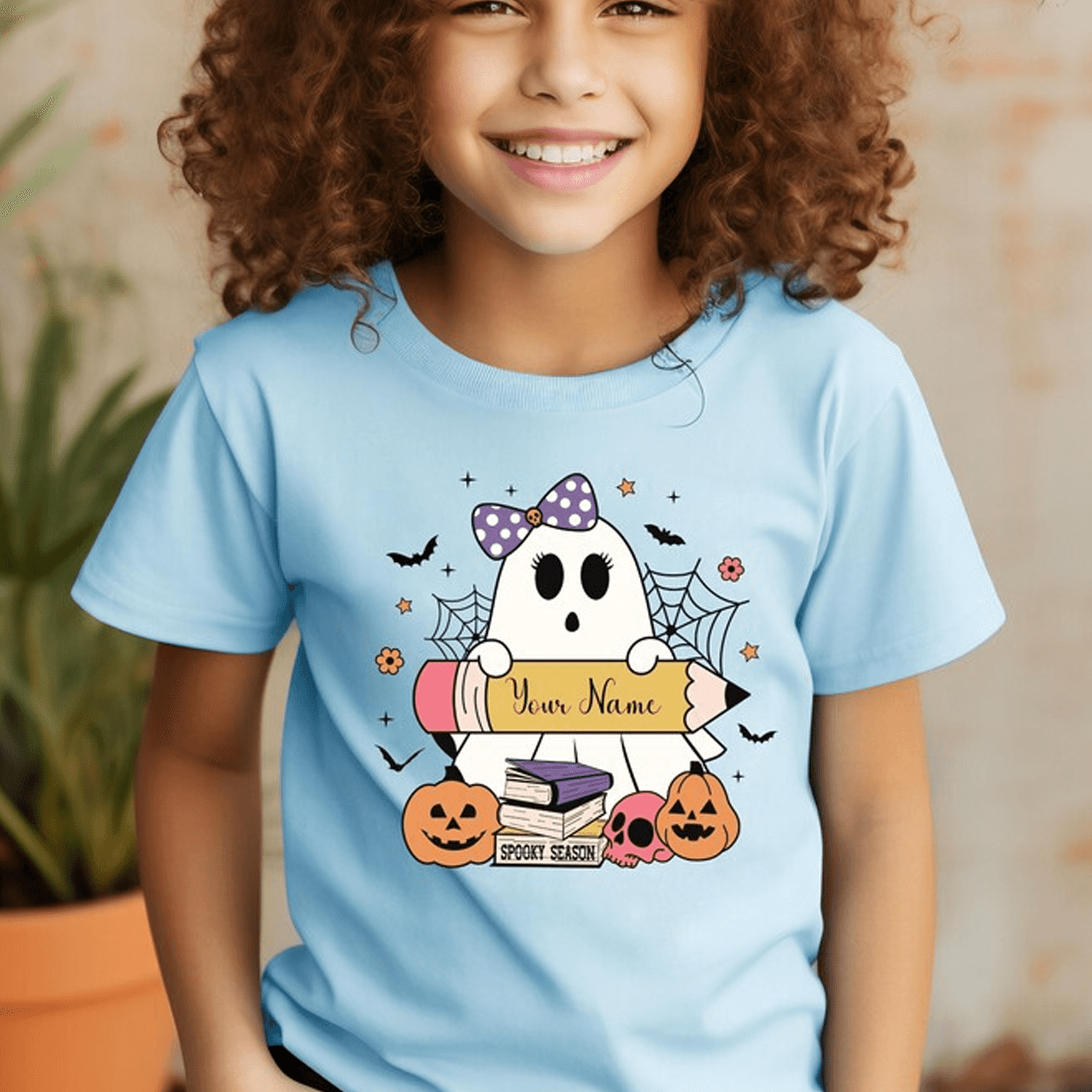 custom halloween t-shirt, personalized ghost shirt, spooky pumpkin tee, funny fall shirt, halloween party gift, unisex t
