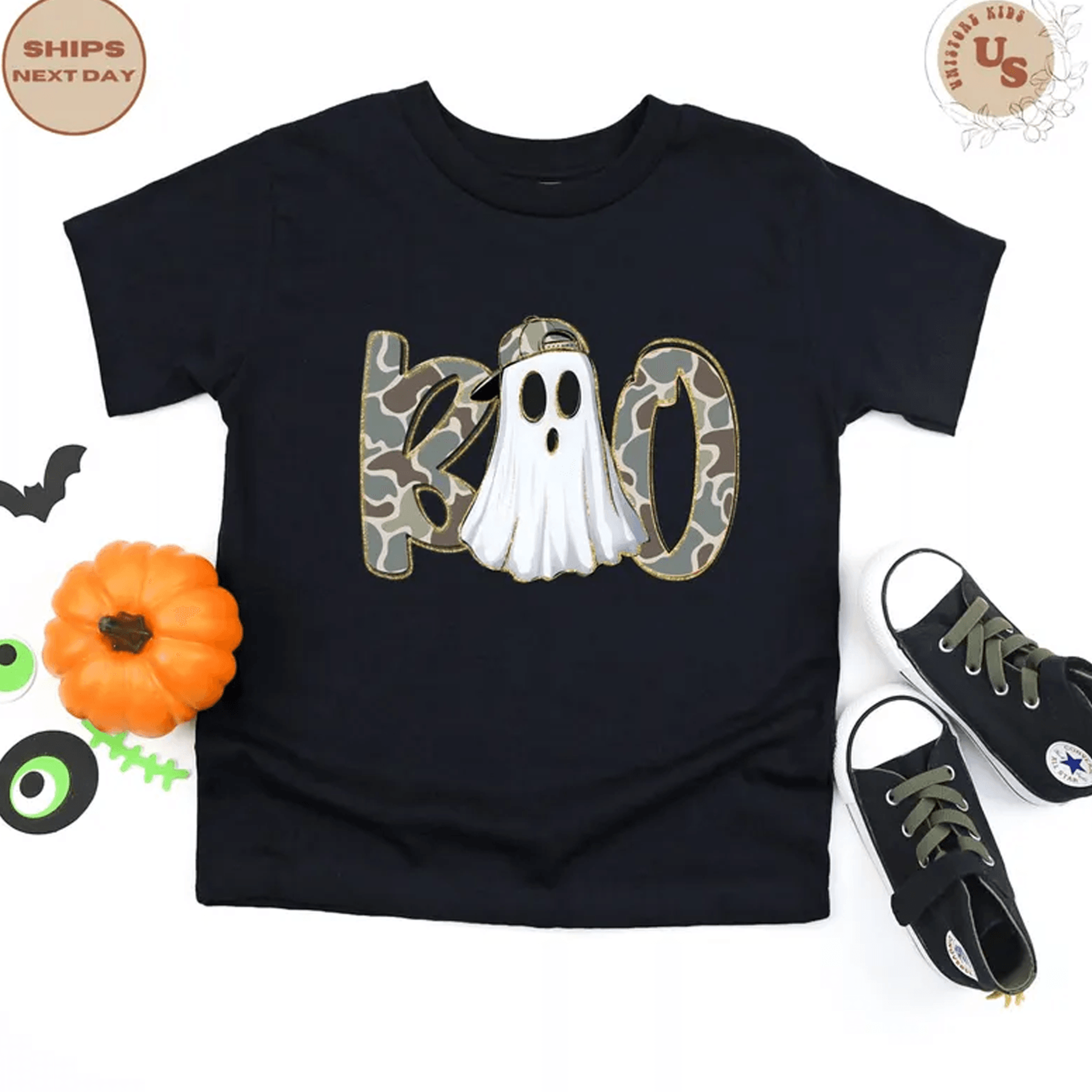 camo boo toddler shirt, boys halloween t-shirt, camo ghost kids tee, spooky fall outfit, pumpkin patch halloween shirt