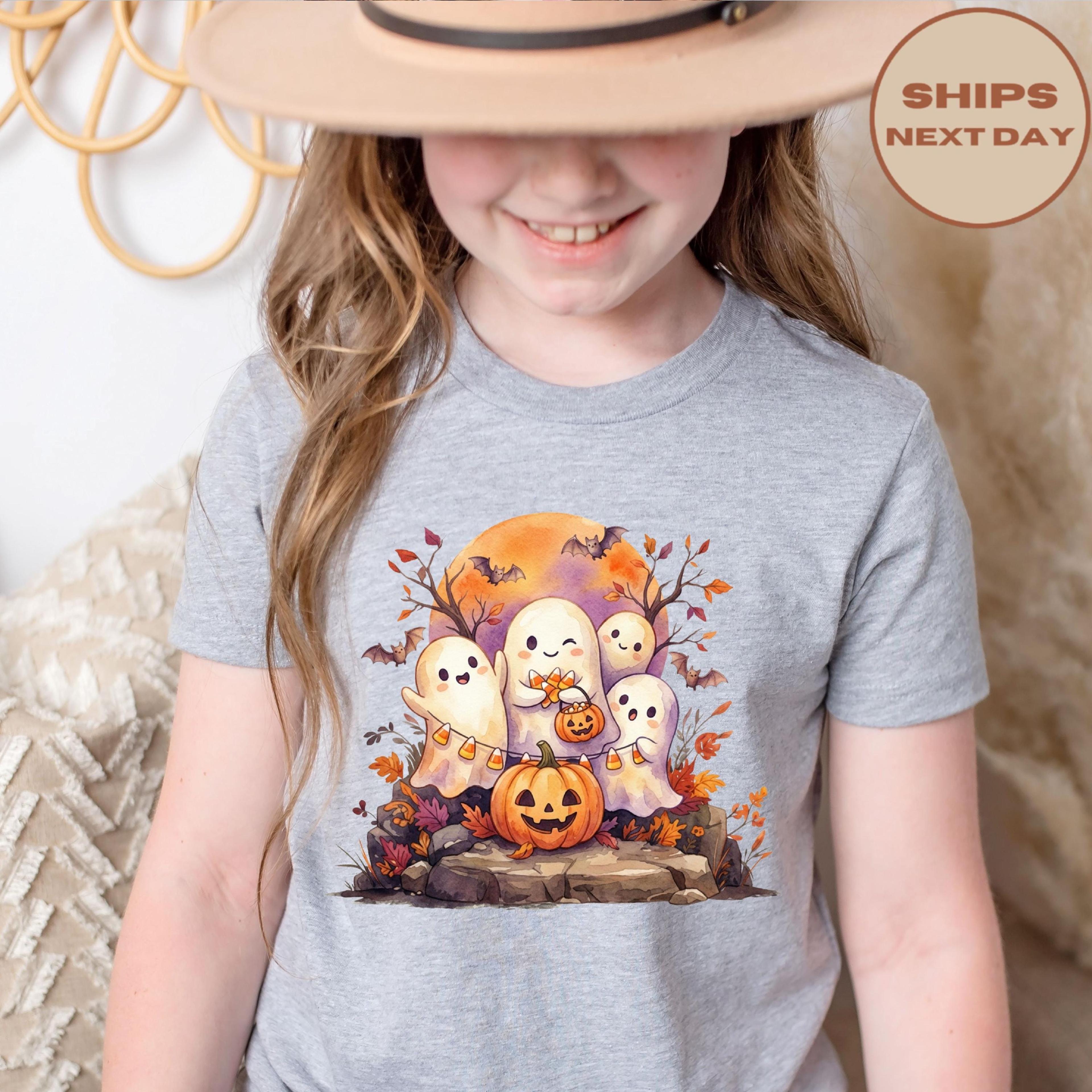preppy ghost toddler shirt, funny halloween kids tee, cute ghost t-shirt, spooky fall outfit, halloween party shirt