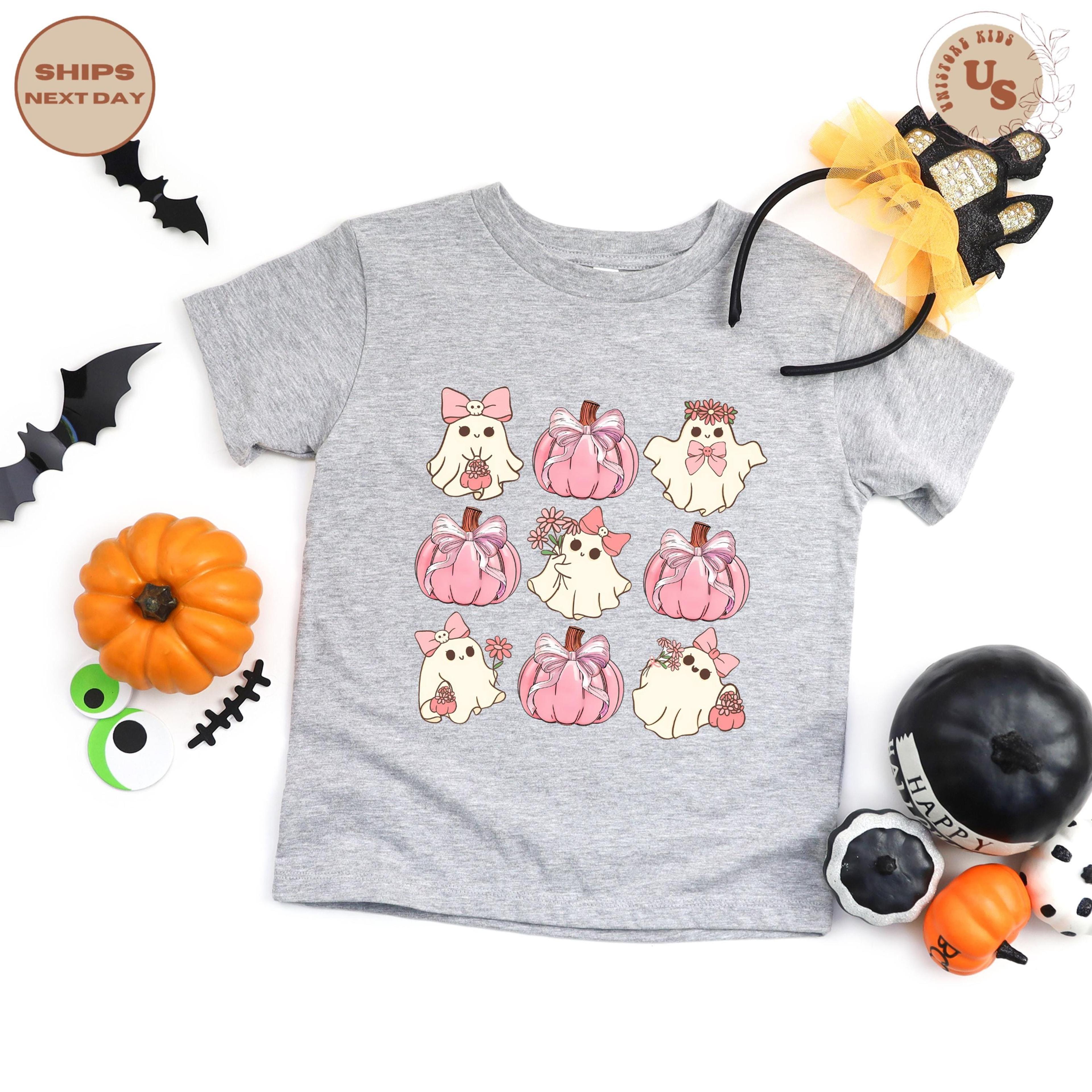 girls halloween sweatshirt, pumpkin ghost sweatshirt, cute spooky crewneck, fall kids sweatshirt, halloween gift for gir