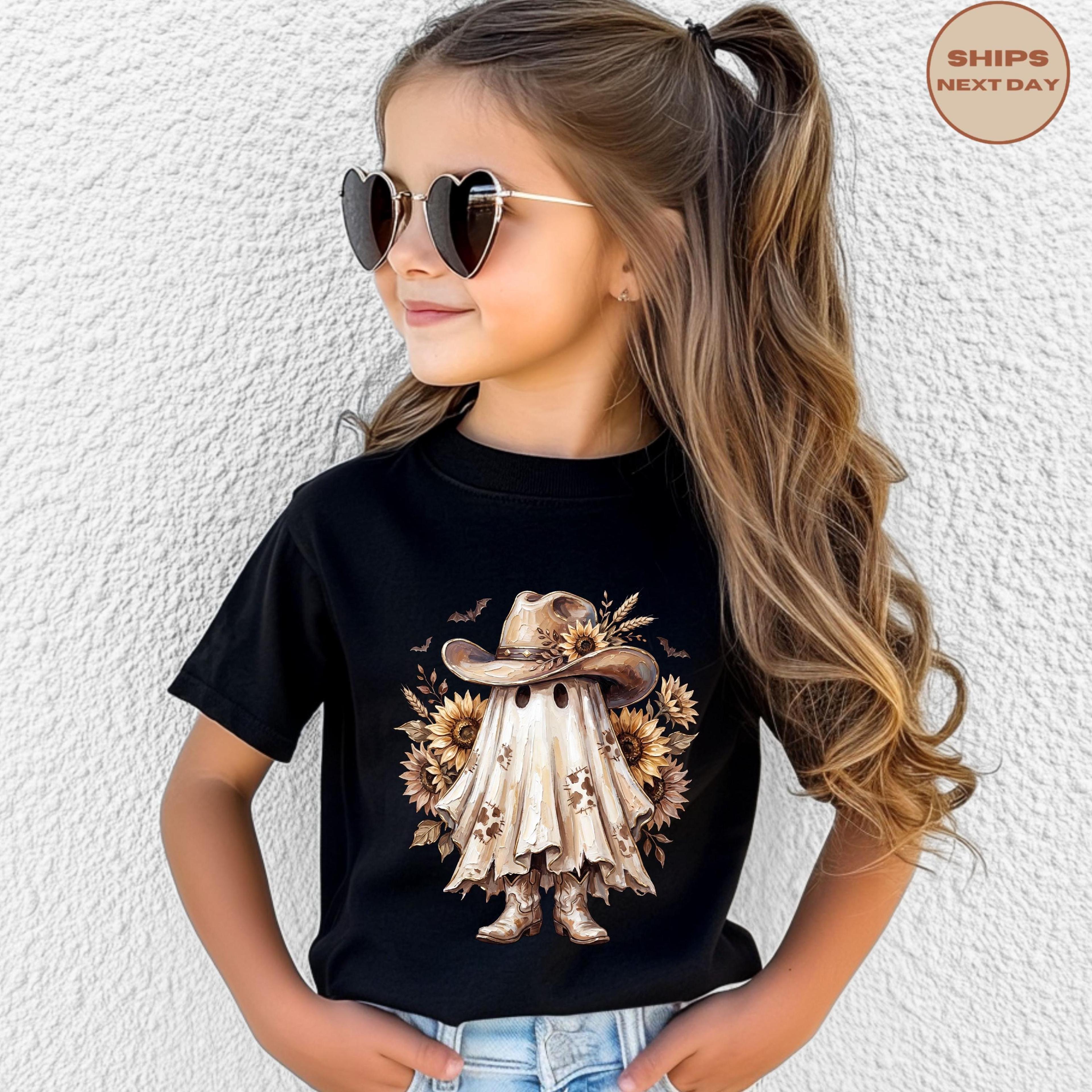 autumn western ghost t-shirt, floral ghost halloween shirt, boho spooky season tee, cute fall graphic shirt, western gho