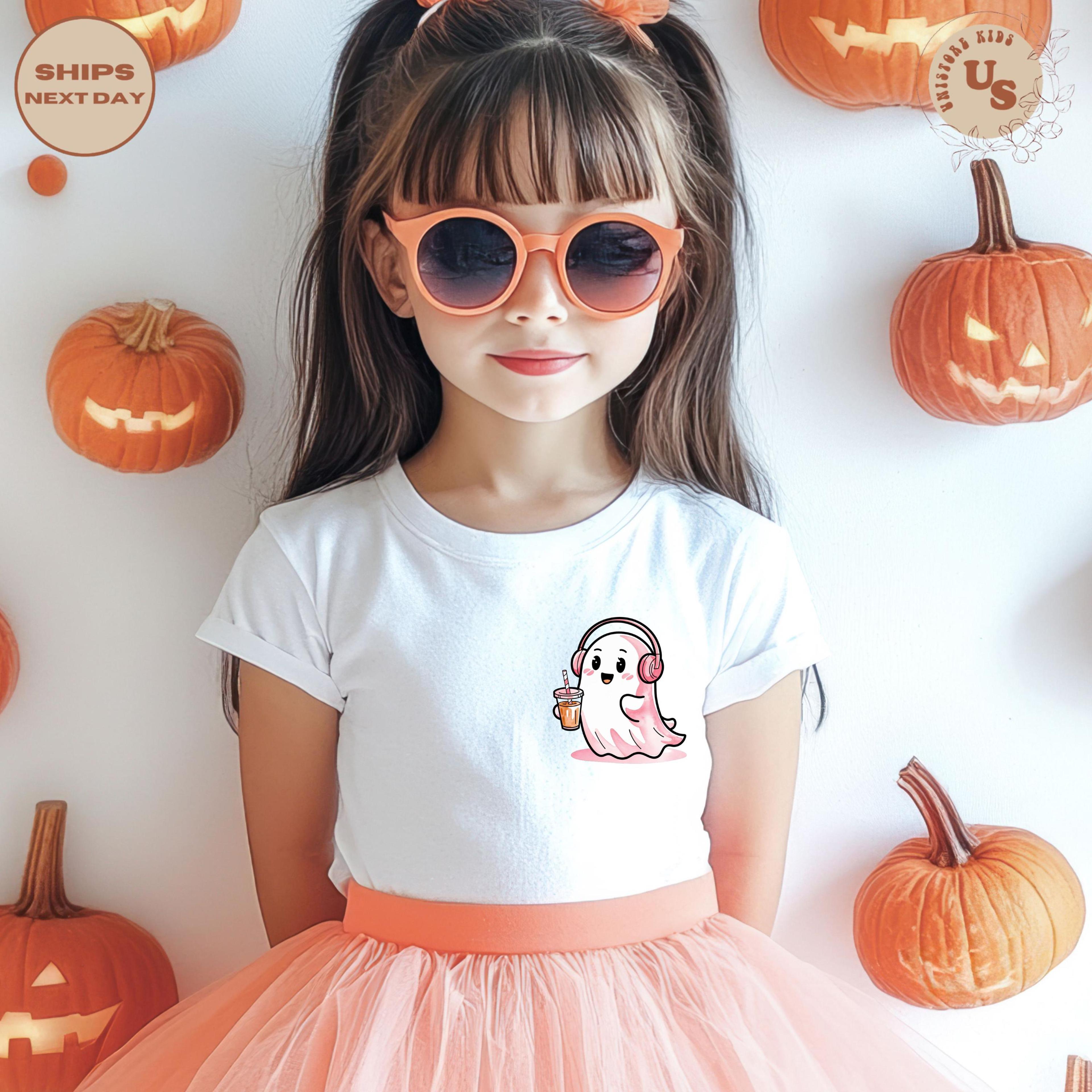 pink ghost t-shirt, halloween girl shirt, cute coquette ghost tee, spooky season shirt, pink halloween shirt