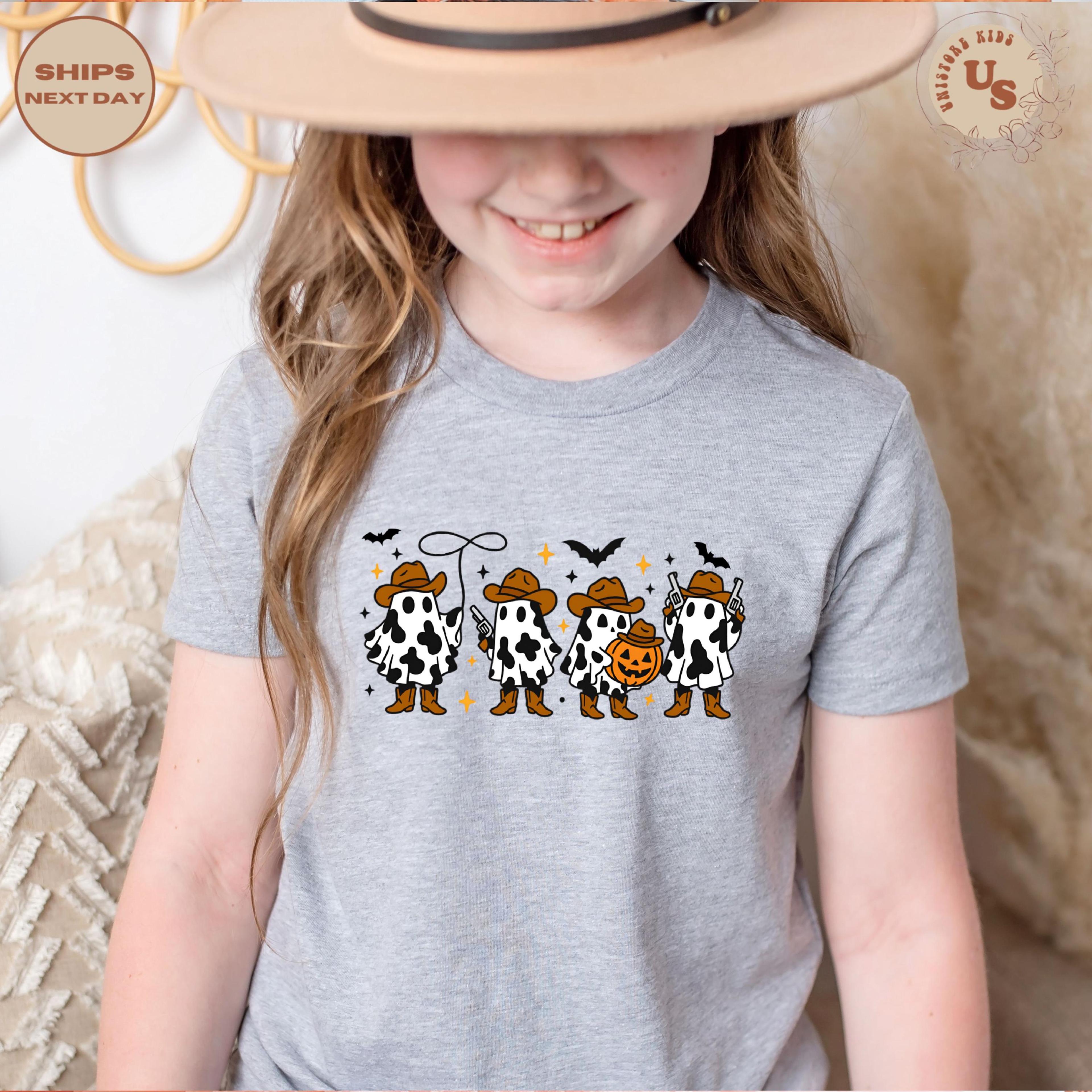cowgirl ghost t-shirt, leopard ghost halloween shirt, western halloween tee, spooky season shirt, cute fall tee