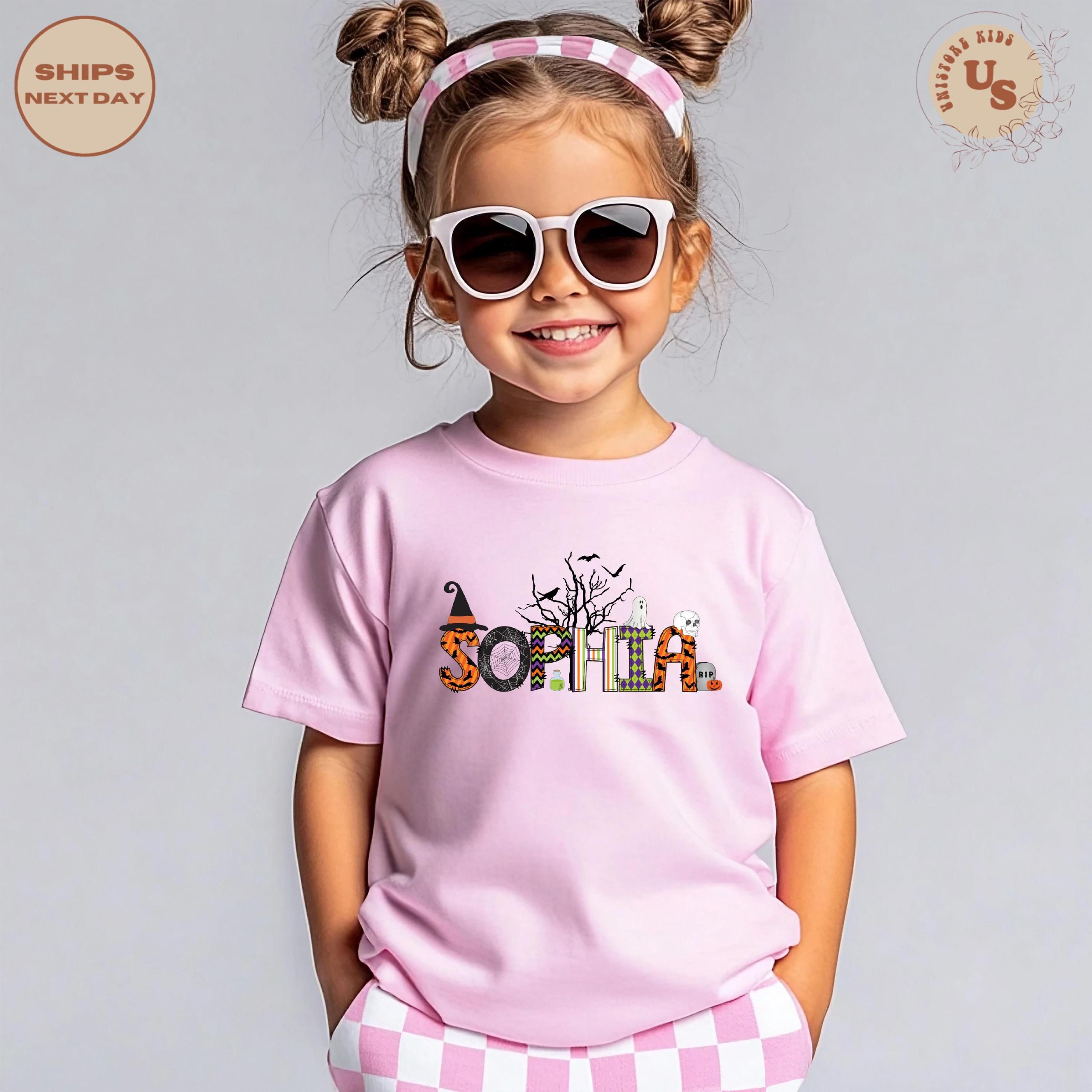 personalized halloween kids sweatshirt, custom name ghost sweatshirt, spooky season crewneck, halloween gift for kids