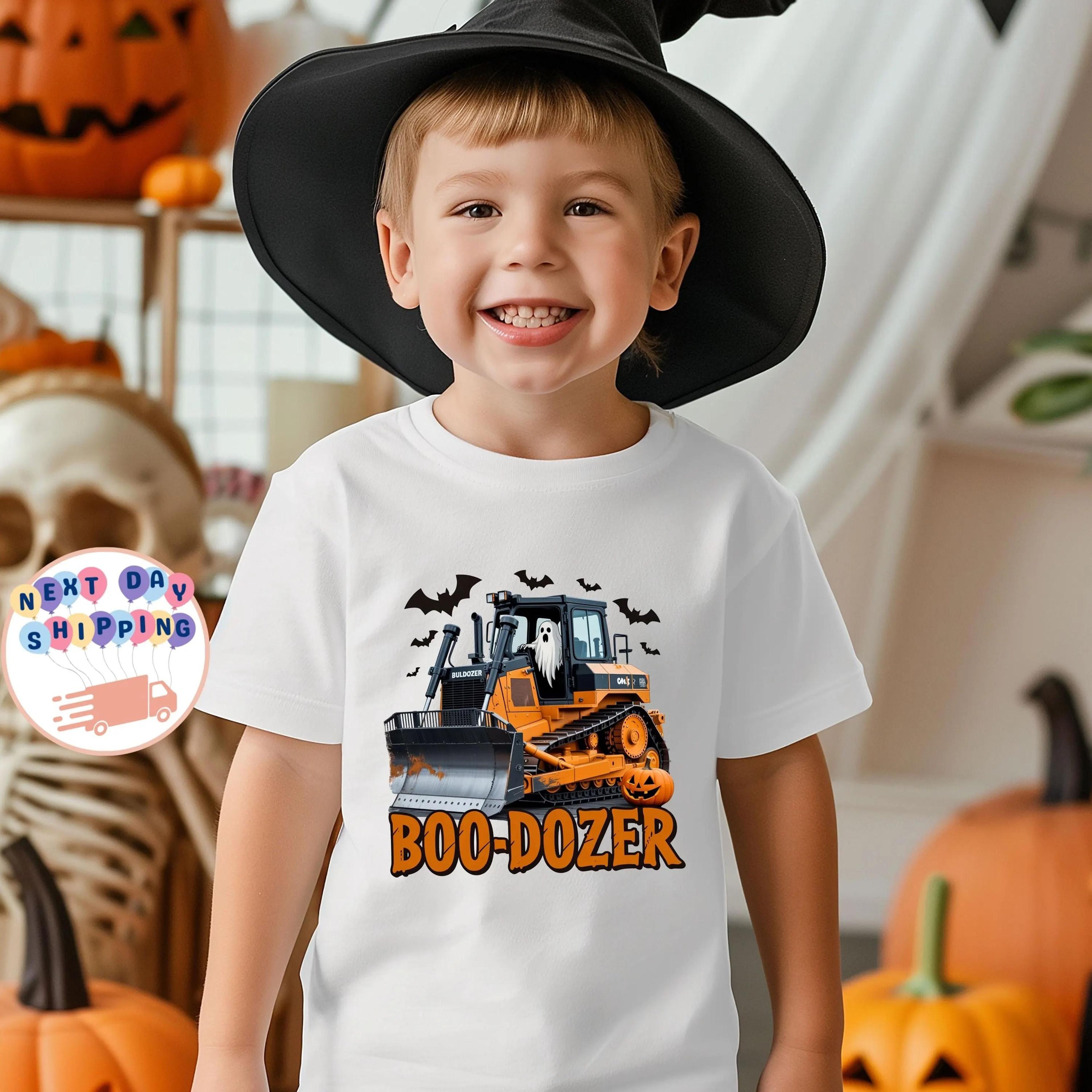 boo dozer baby halloween bodysuit construction truck infant onesie funny first halloween baby boy outfit gift