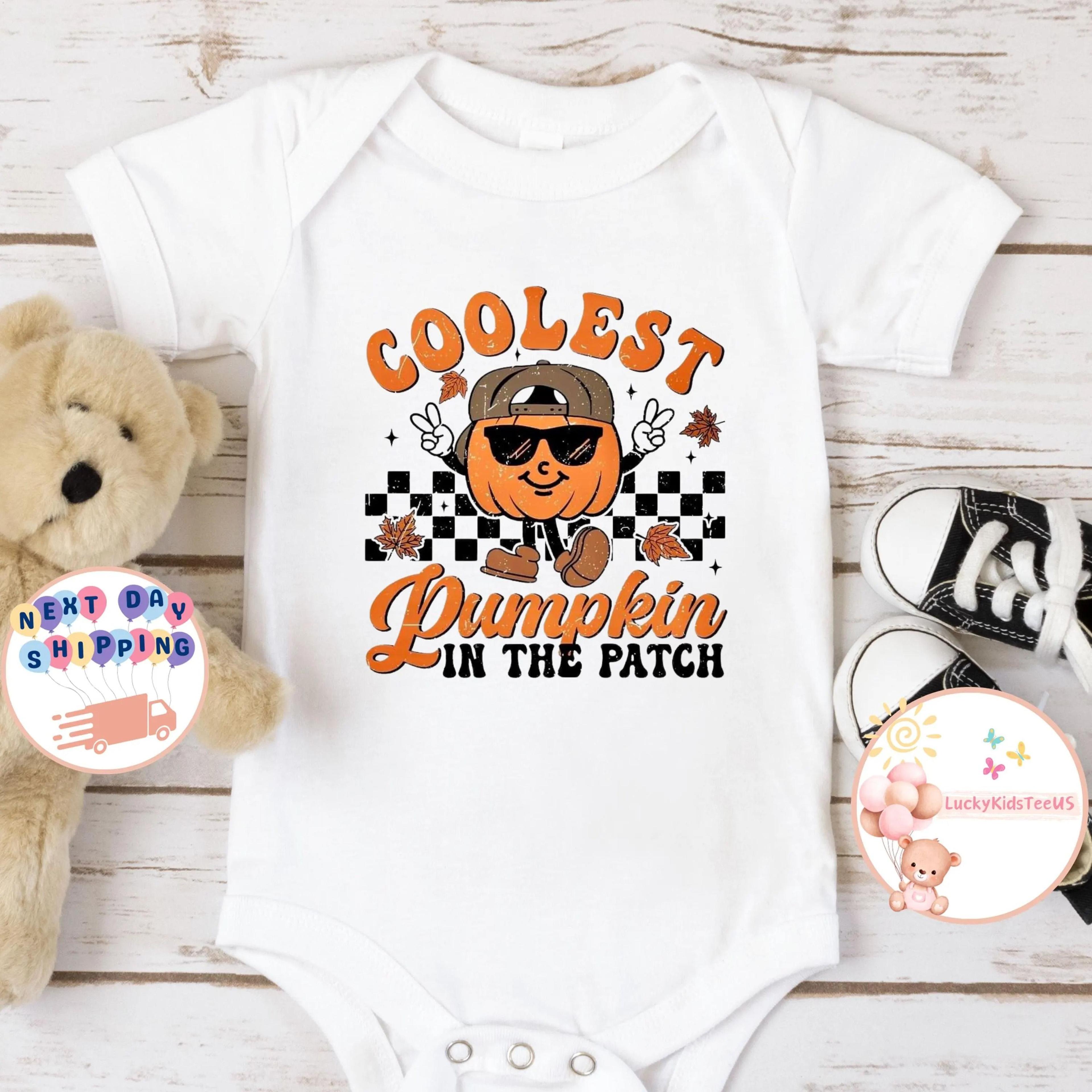 coolest pumpkin in the patch baby bodysuit cute halloween baby outfit fall pumpkin bodysuit autumn baby shower gift