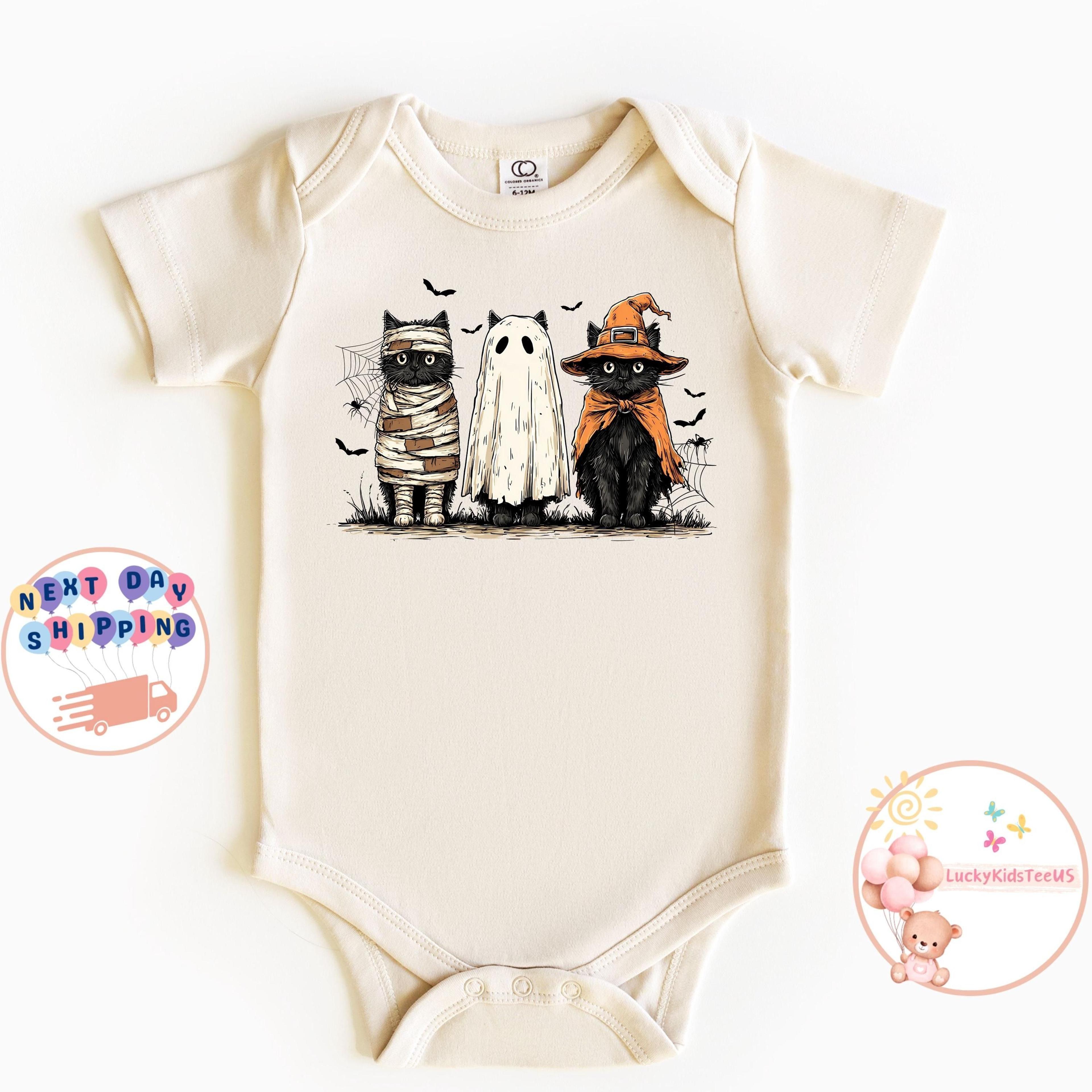 halloween cat ghost shirt kids spooky cat tee cute witch cat toddler halloween outfit fall black cat shirt