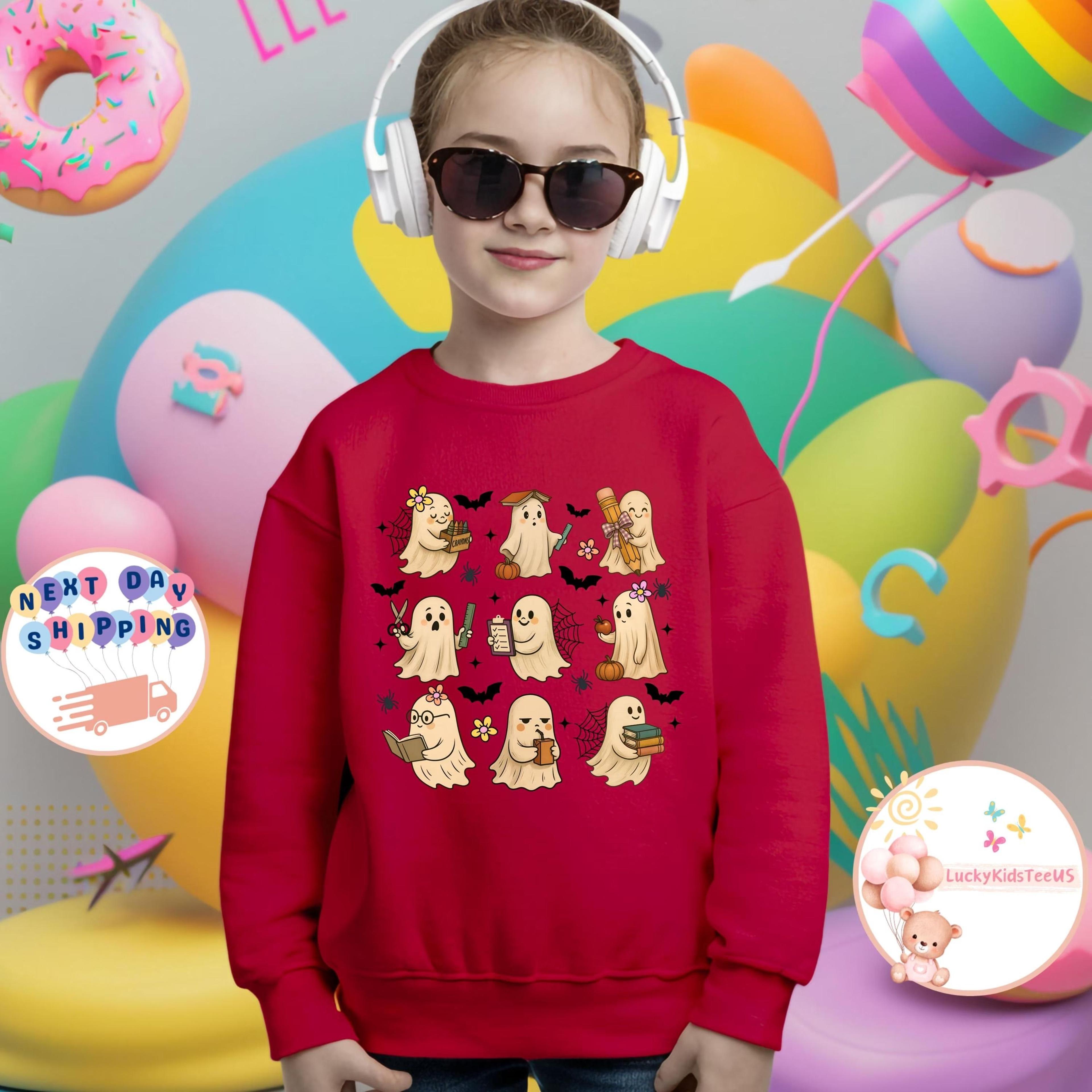 school ghost shirt back to school ghost halloween spooky student teacher ghost kids halloween cute ghost tee school hall