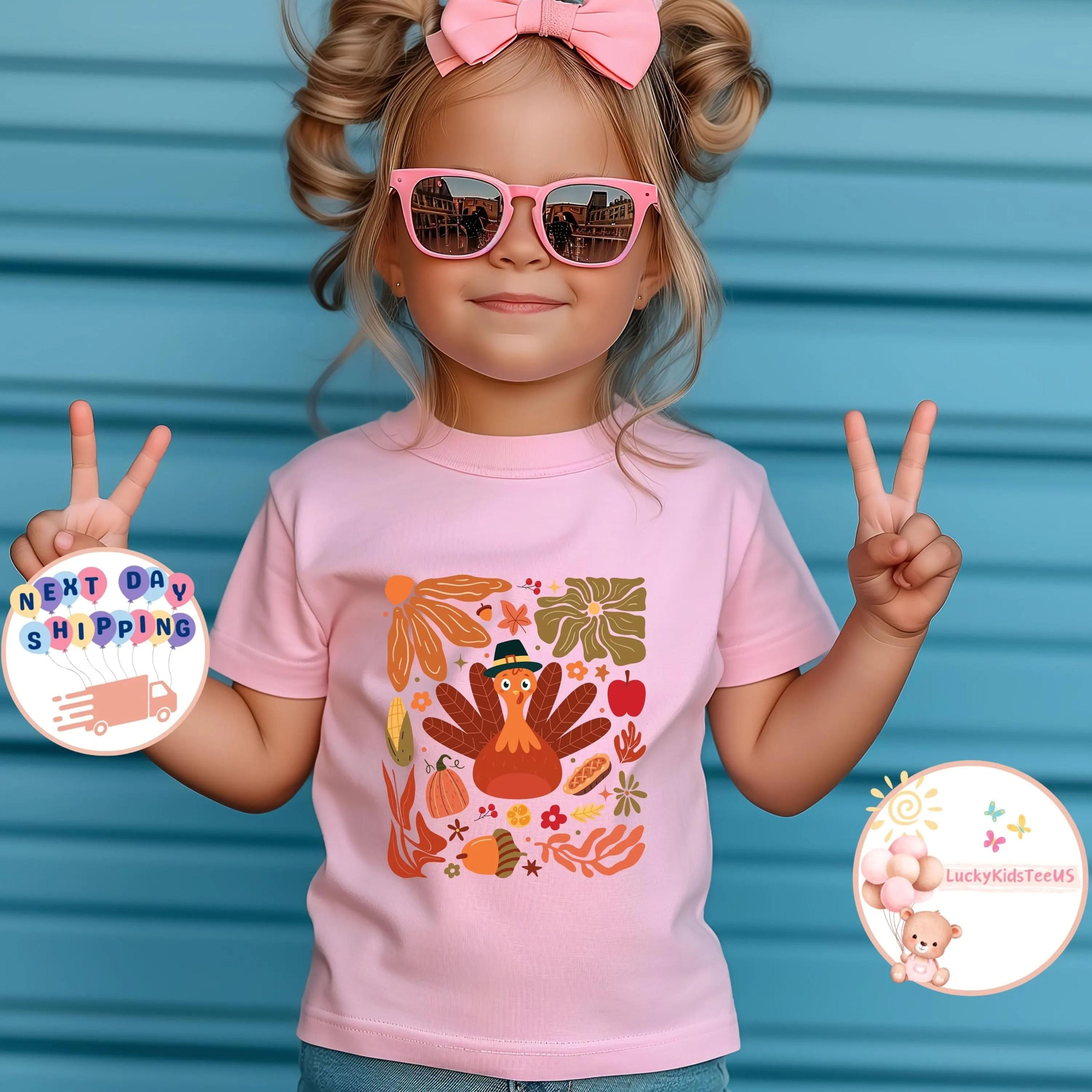 kids thanksgiving shirt, cute turkey fall t shirt, autumn harvest tee for toddlers, thanksgiving outfit for girls boys