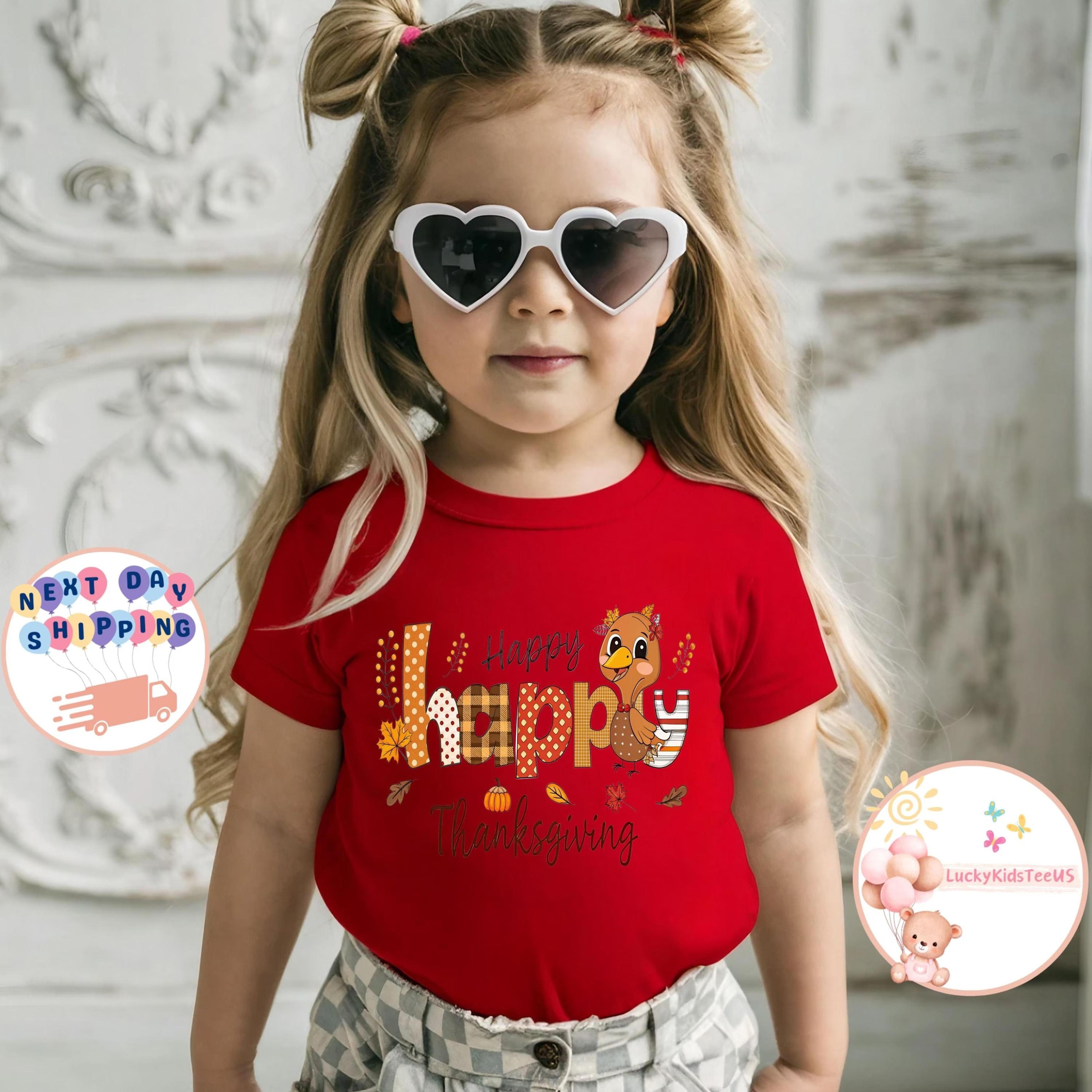 happy thanksgiving kids shirt, cute turkey fall t shirt, toddler thanksgiving tee, autumn harvest outfit, thanksgiving