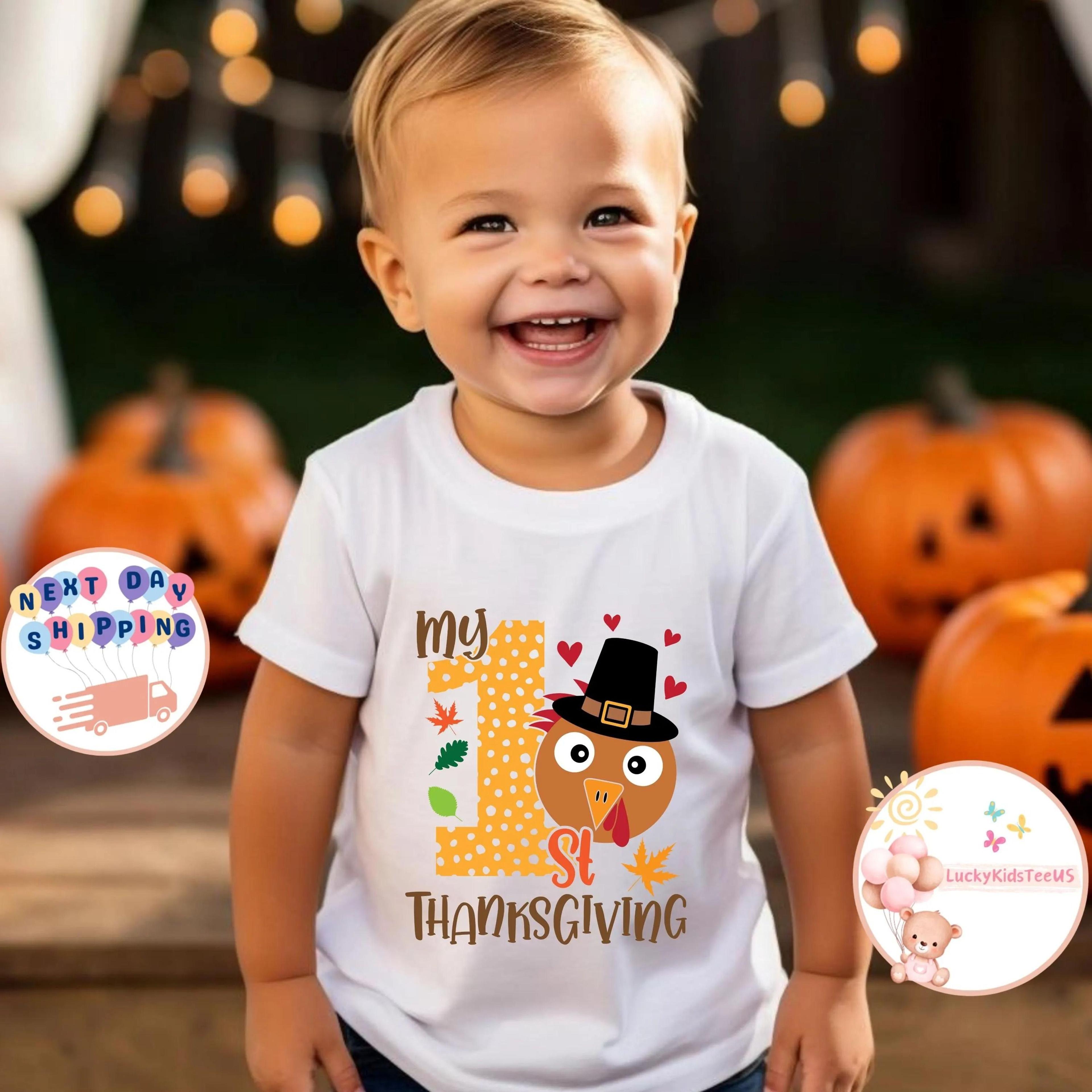 my first thanksgiving baby bodysuit, 1st thanksgiving outfit, baby turkey onesie, first turkey day bodysuit