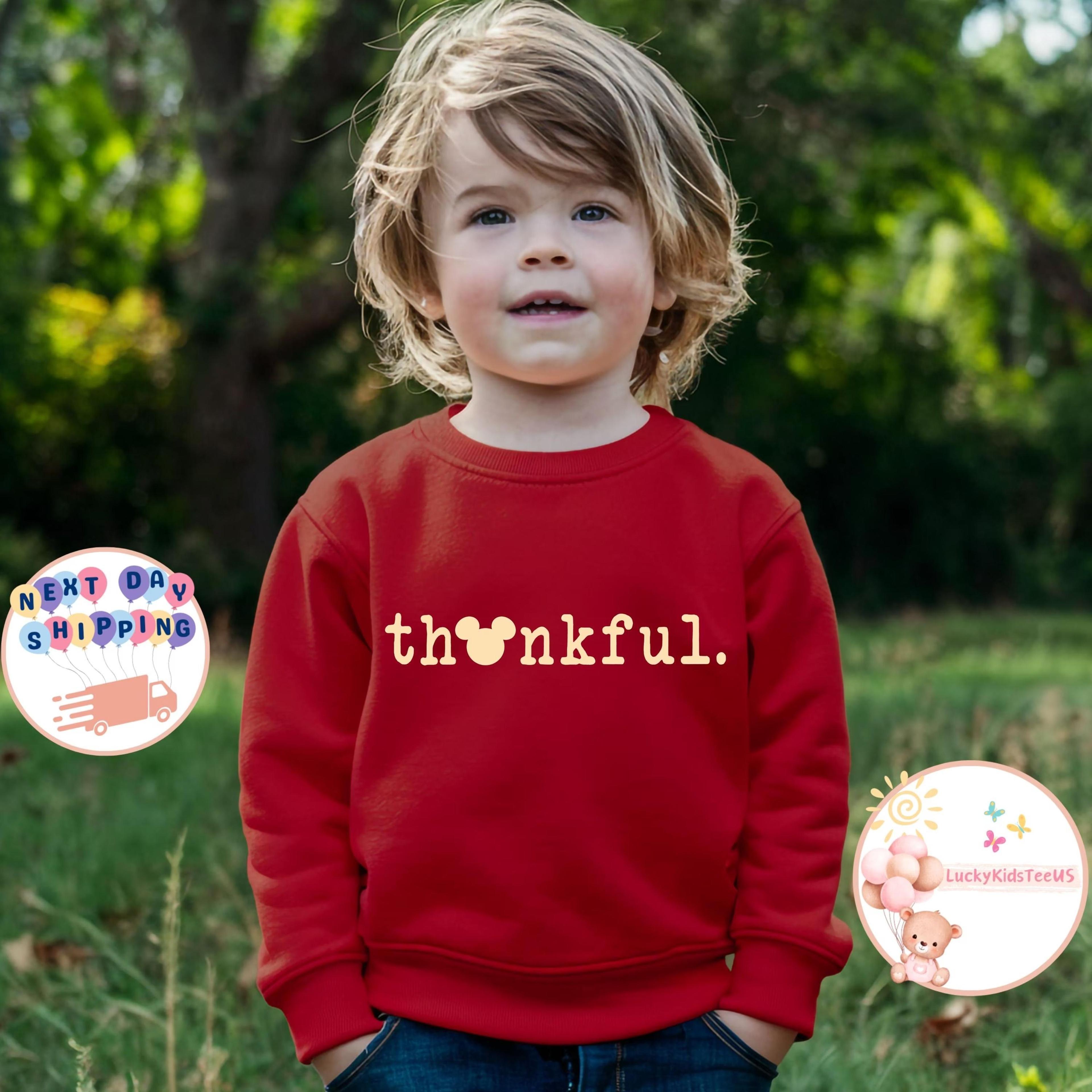 thankful toddler t-shirt, mouse inspired thanksgiving tee, cute fall kids t shirt, autumn family vacation shirt, thankfu