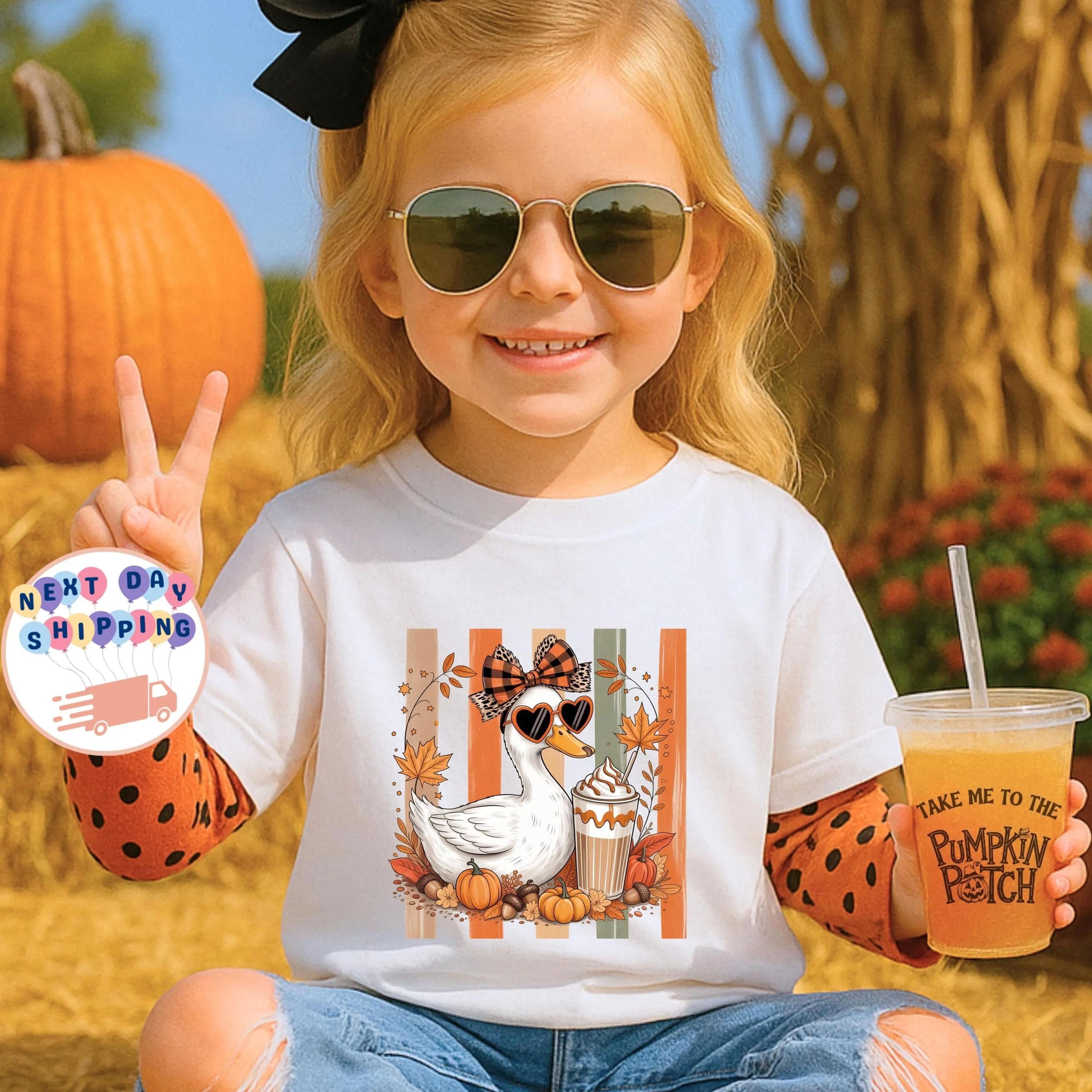 cute goose baby bodysuit, fall goose baby onesie, pumpkin spice baby outfit, coquette goose baby clothes, thanksgiving