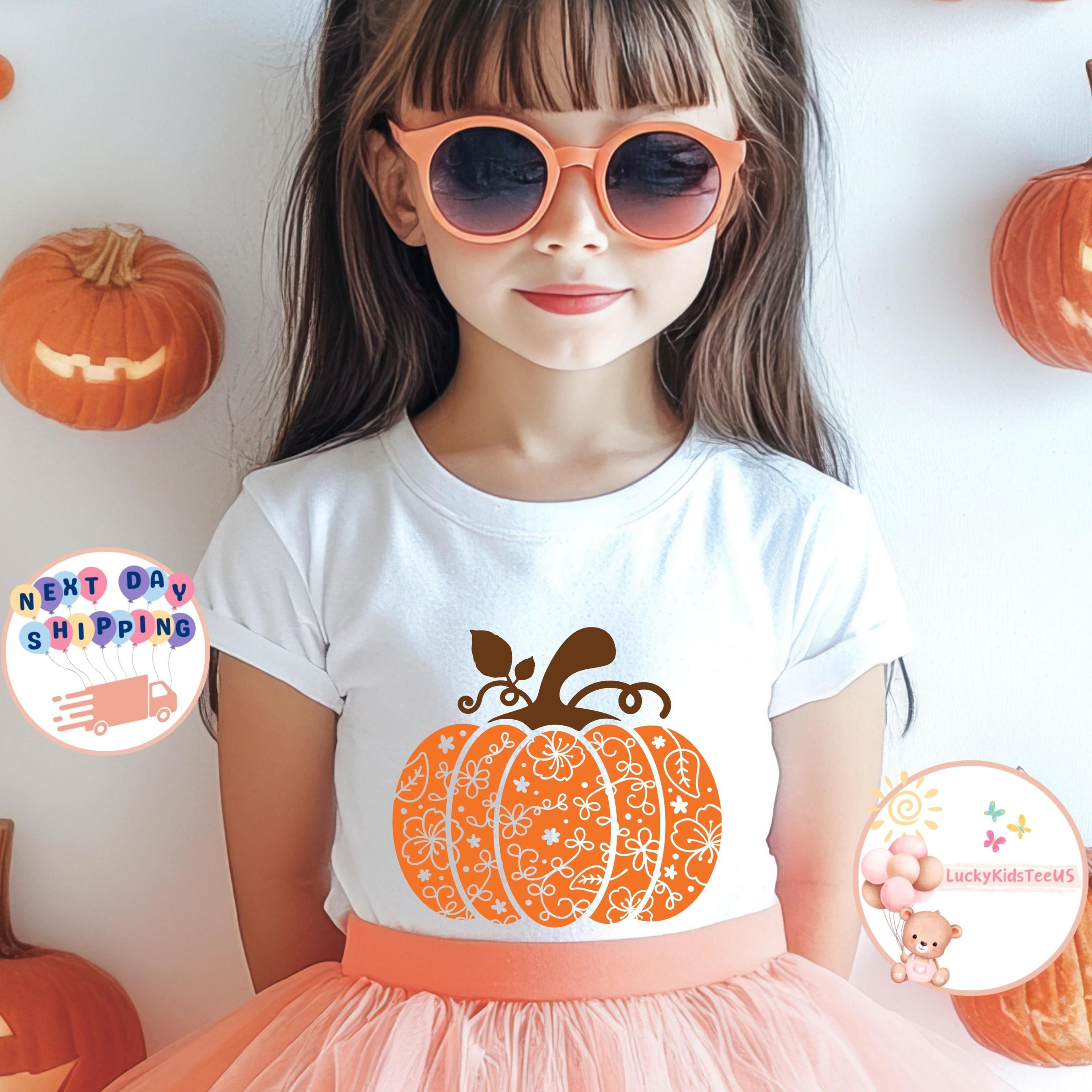 floral pumpkin baby bodysuit, cute fall baby bodysuit, thanksgiving baby outfit, autumn pumpkin infant bodysuit, baby sh