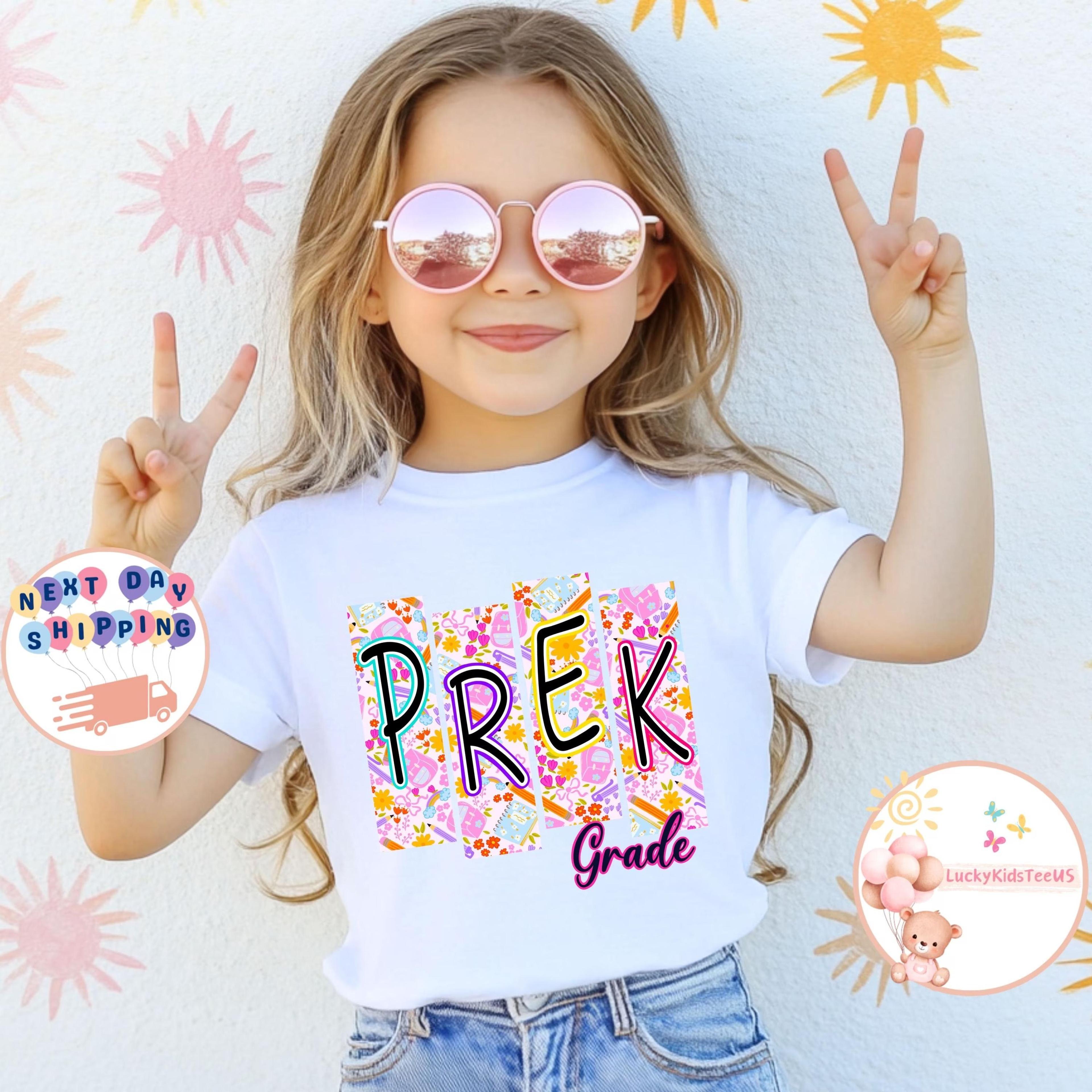kindergarten kids t-shirt, first day of kindergarten tee, back to school shirt, colorful kindergarten girl kids t-shirt