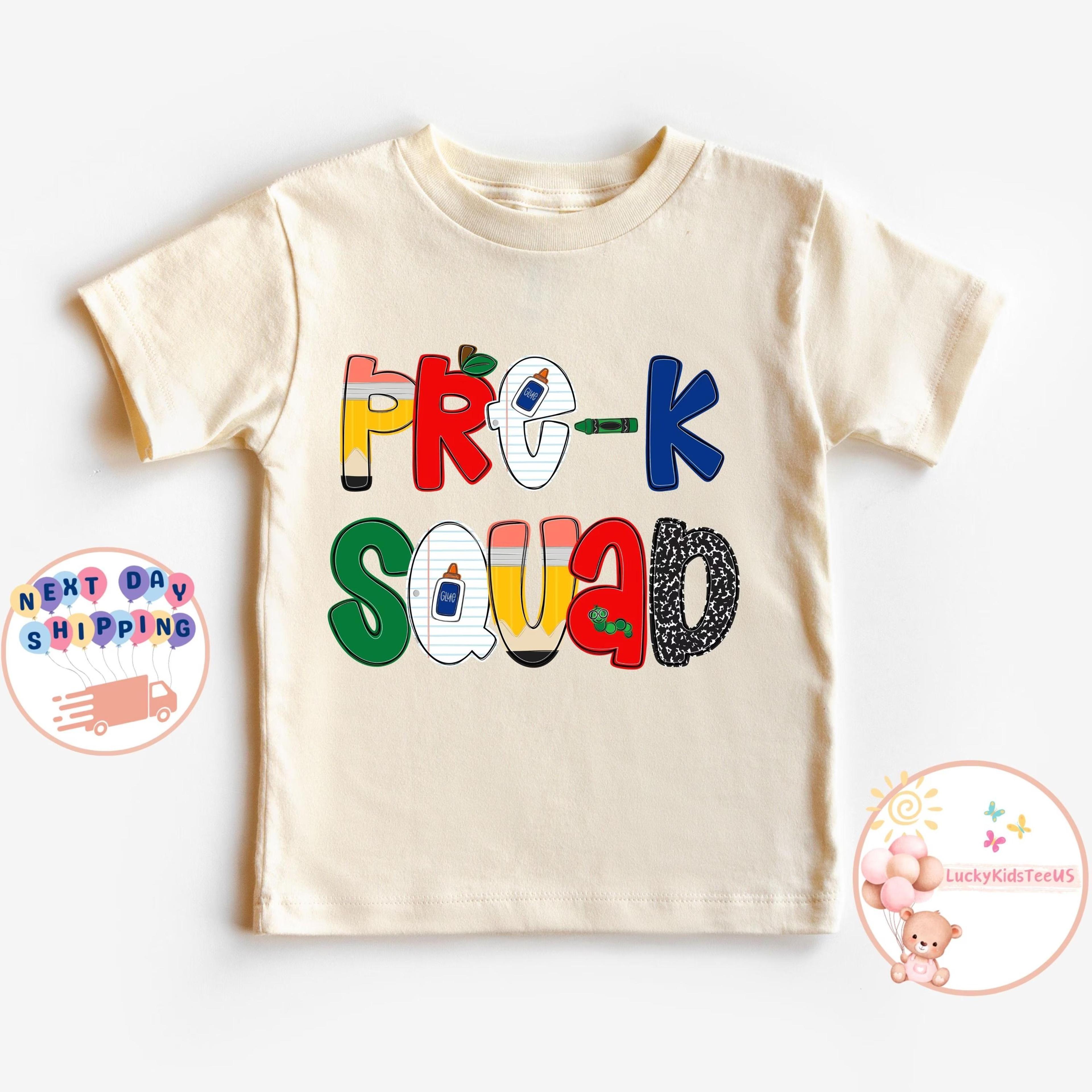 pre k squad shirt, preschool kids tee, back to school toddler shirt, first day of pre k outfit, cute preschool student