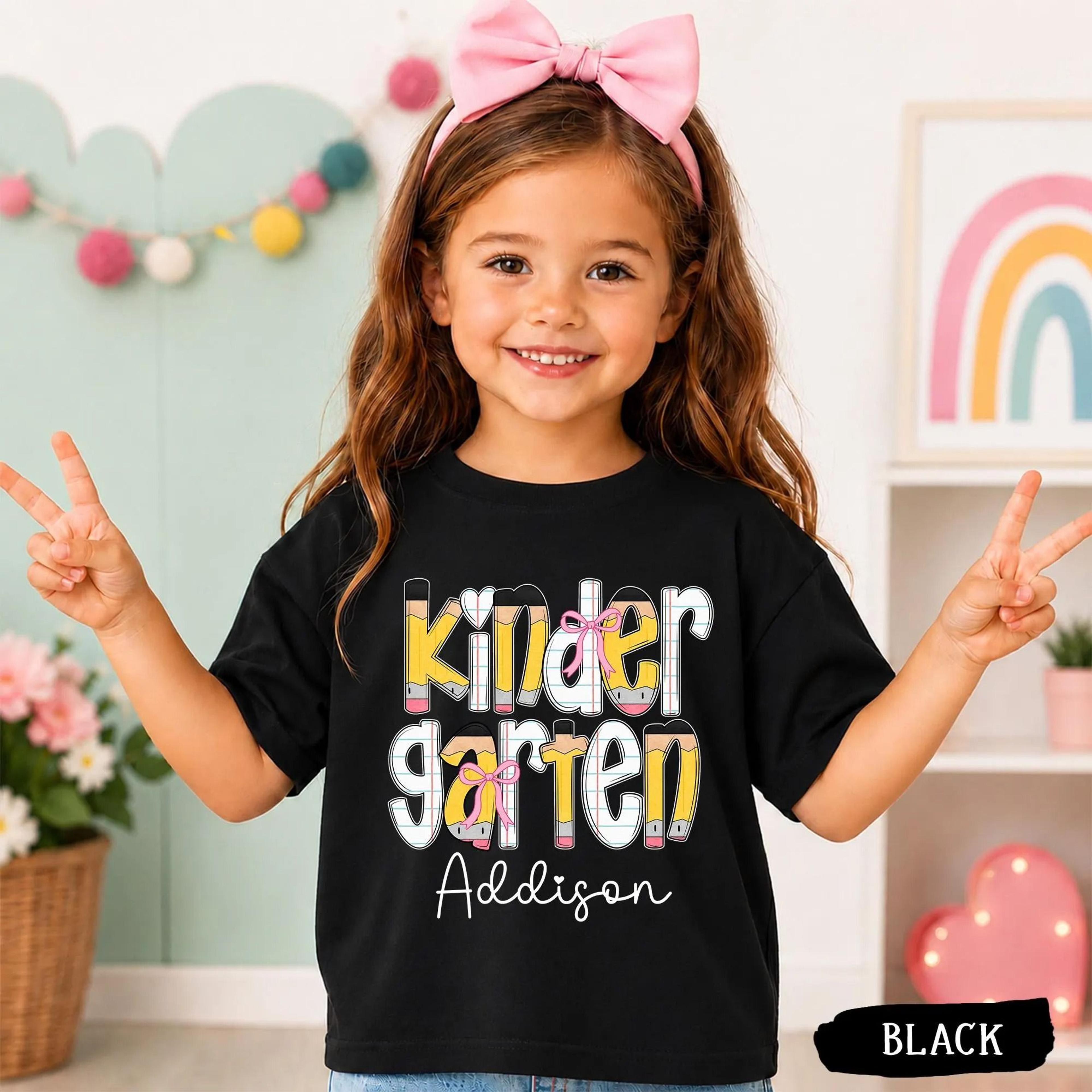 personalized kindergarten youth t-shirt, custom first day of kindergarten shirt, back to school youth tee