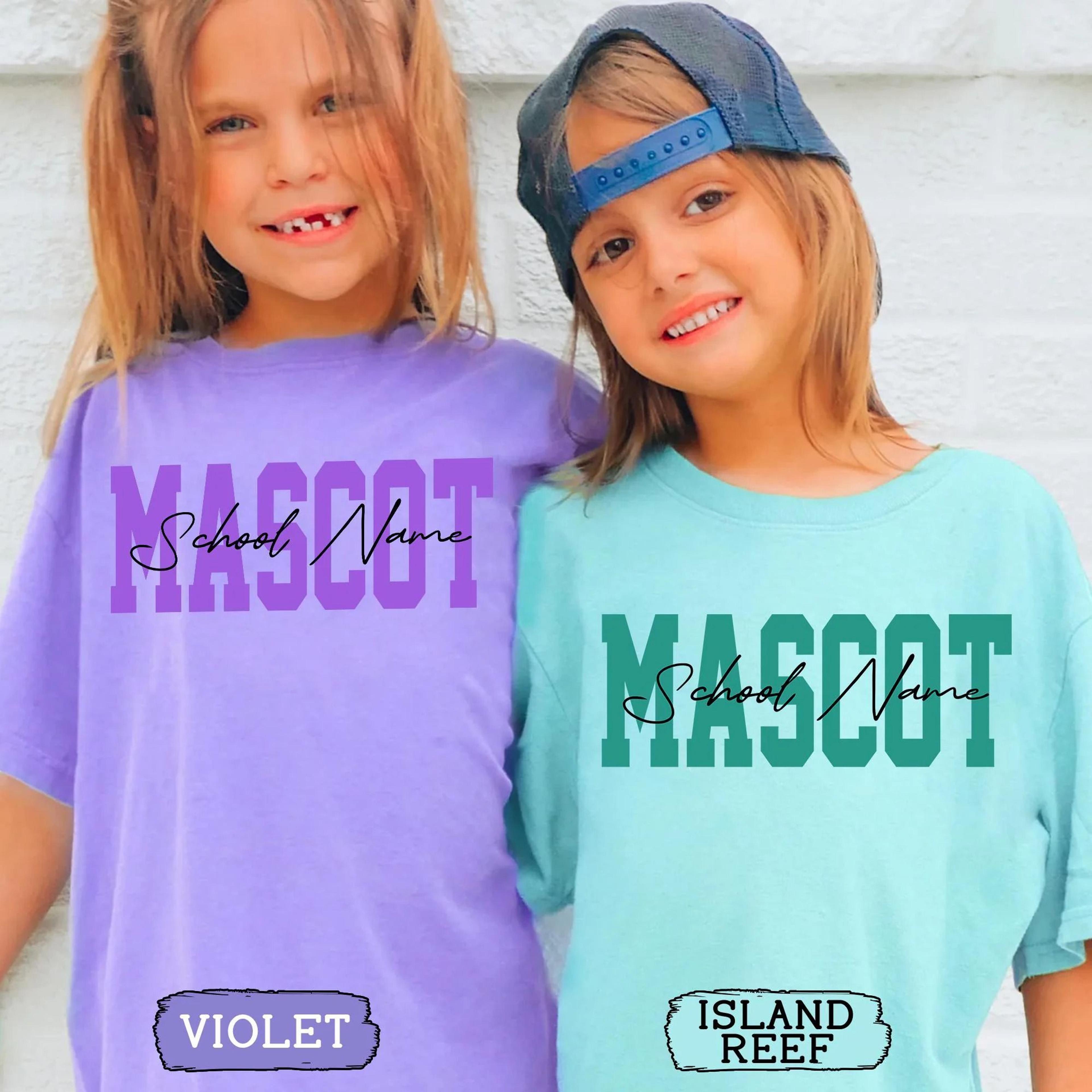 personalized school mascot youth t-shirt, custom school name shirt, mascot spirit tee, school pride youth tee