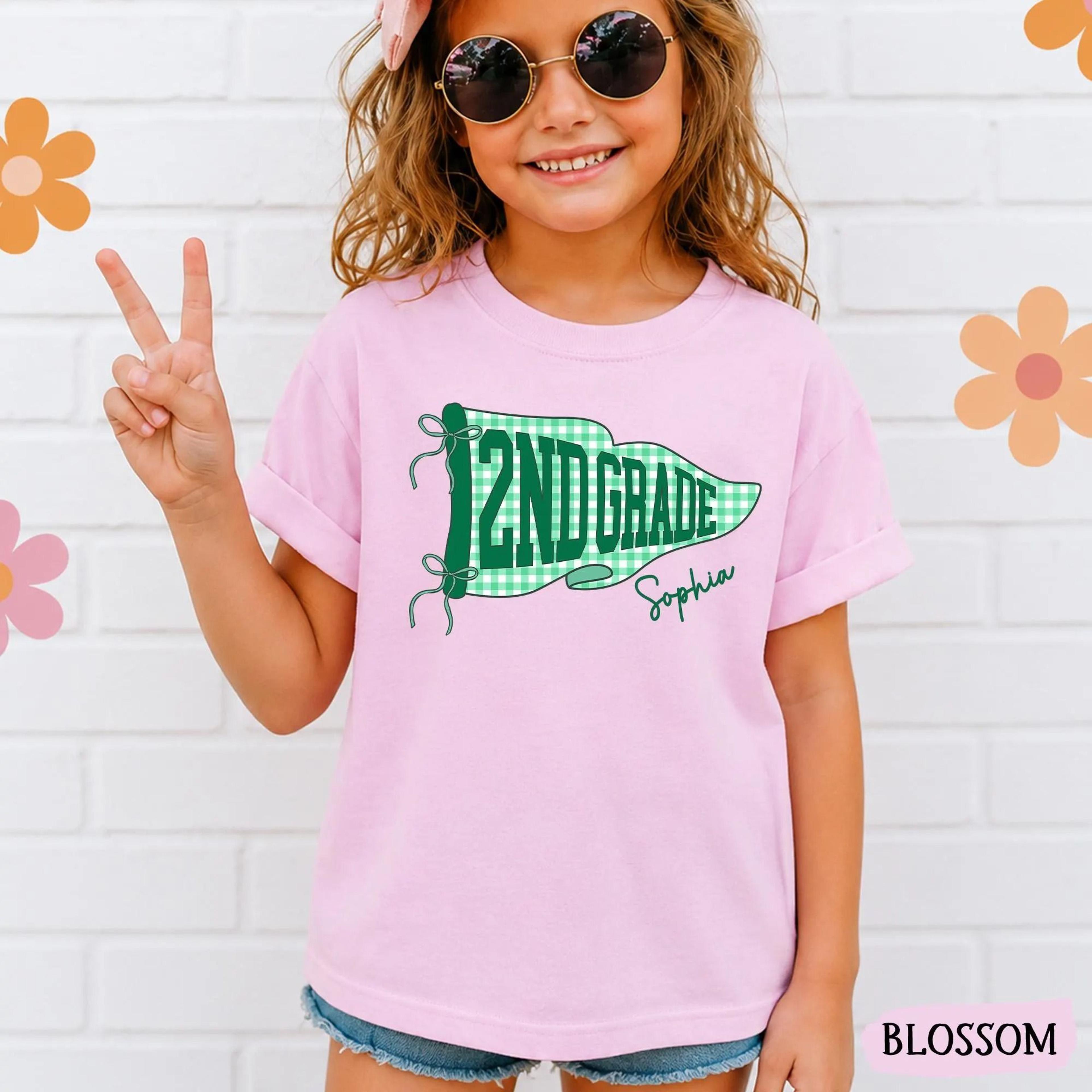 personalized 2nd grade youth t-shirt, custom 2nd grade name shirt, first day of 2nd grade tee, back to school youth tees