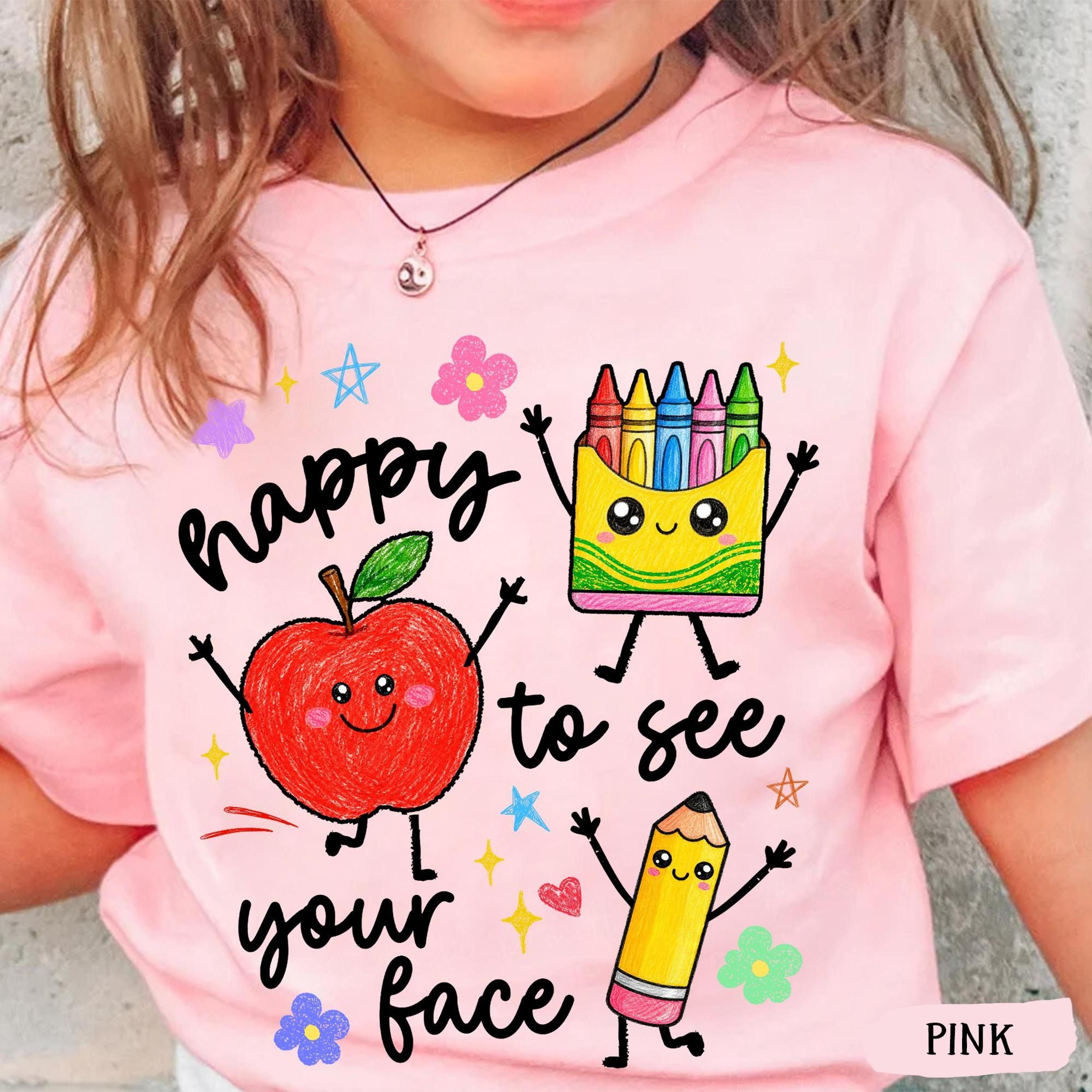 happy to see your face teacher shirt, cute back to school kids t-shirt, preschool kindergarten tee, first day of school