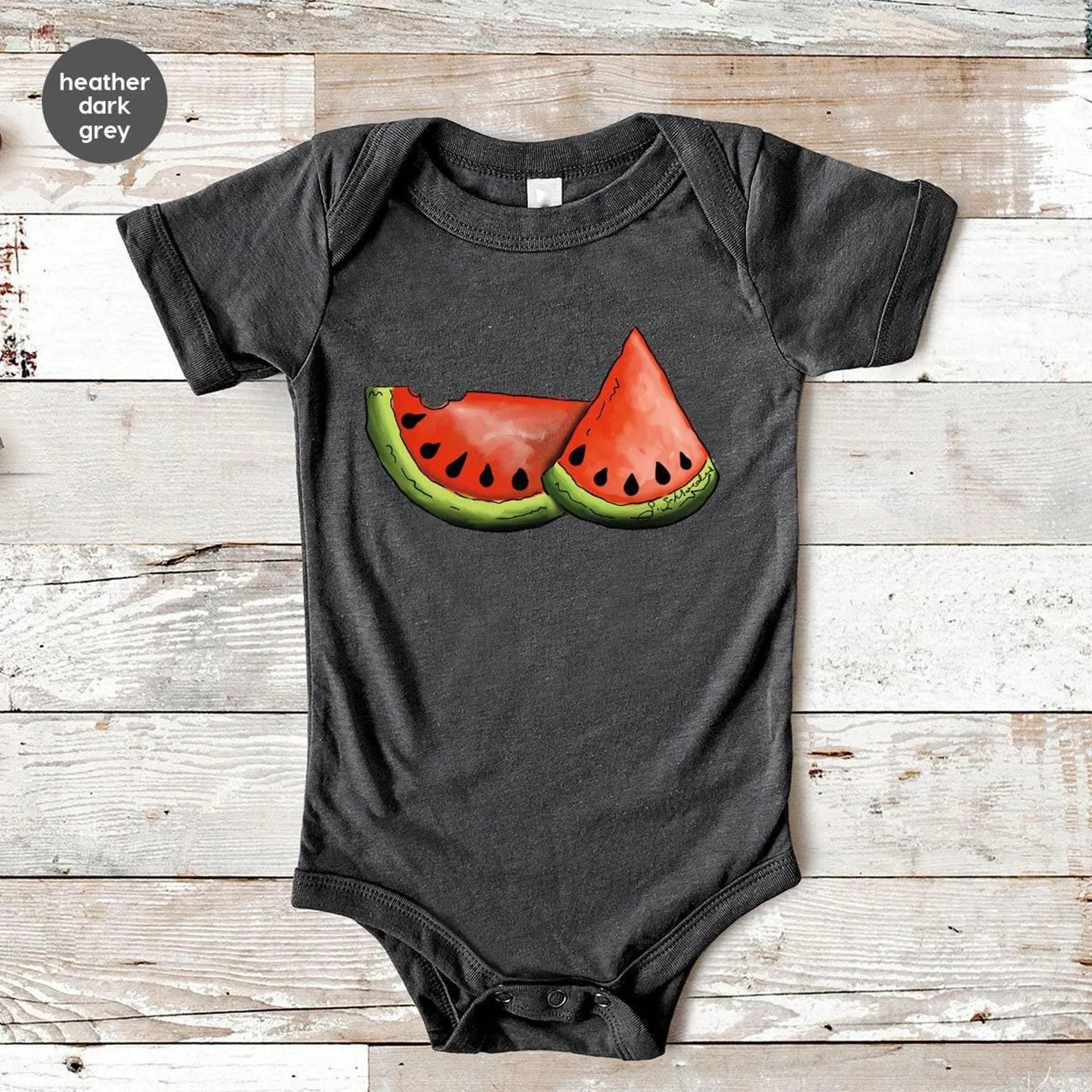 watermelon baby romper, cute summer baby t-shirt, watermelon slice baby bodysuit, baby shower gift, fruit baby outfit