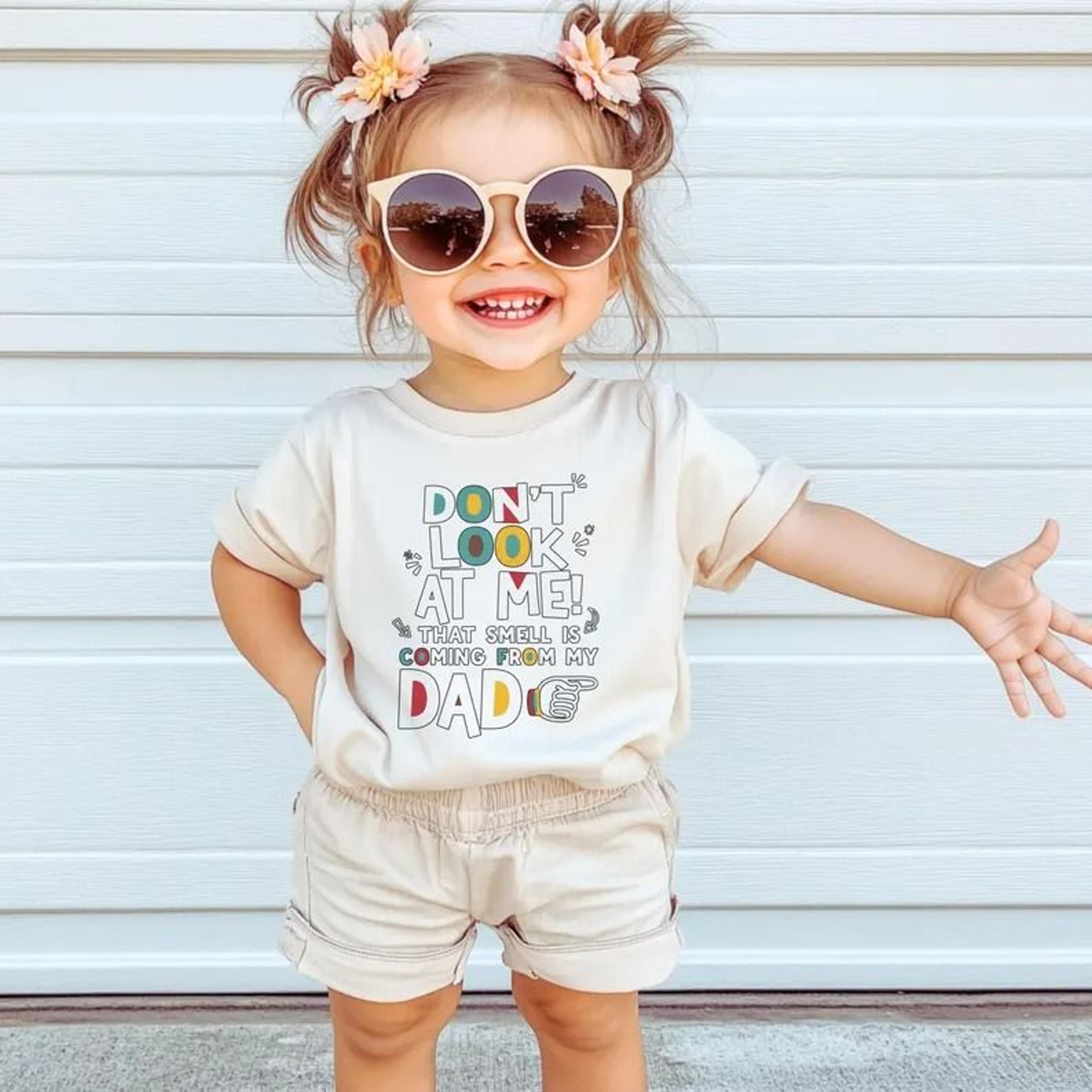don't look at me that smell is coming from my dad baby romper, funny baby t-shirt, baby shower gift, cute baby bodysuit