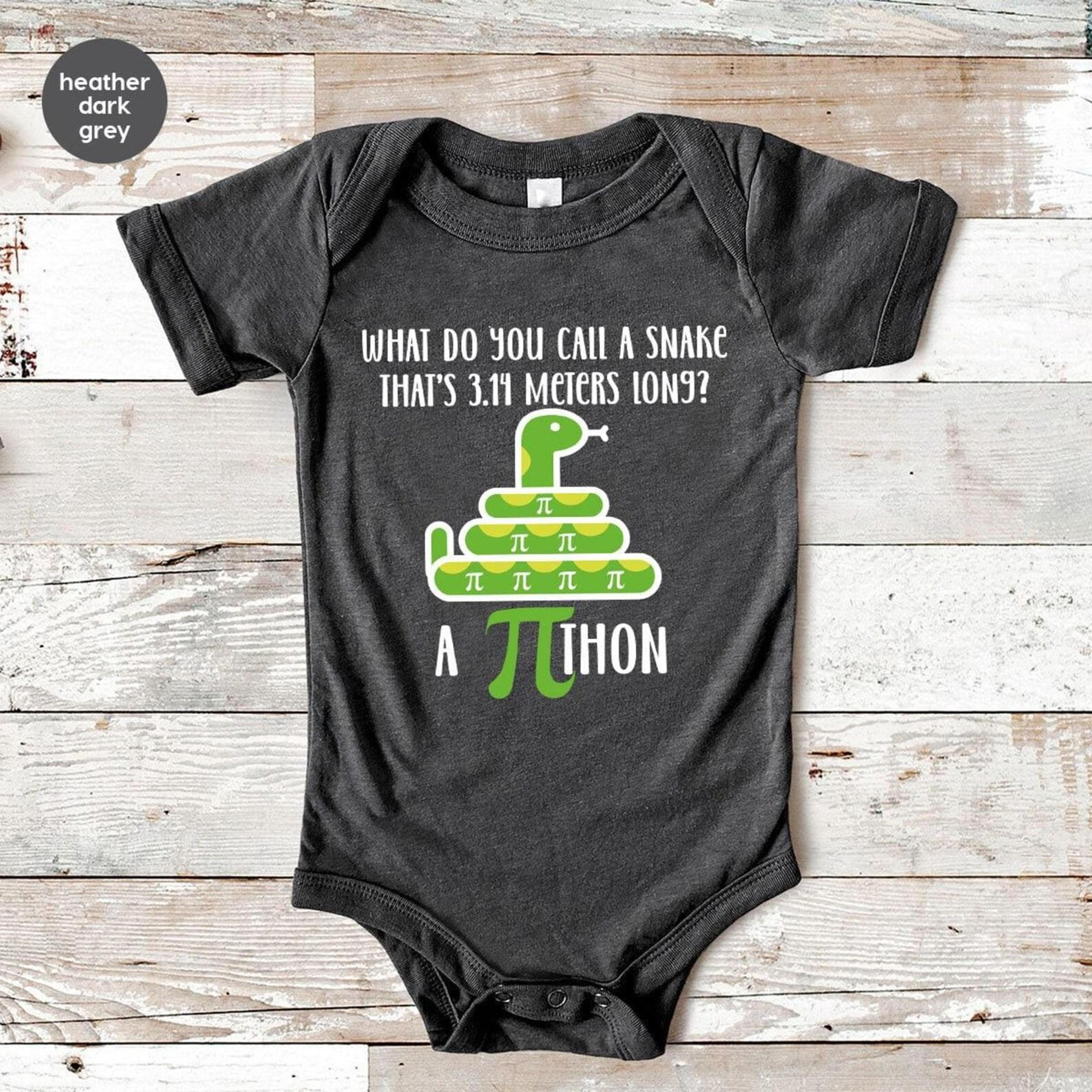funny pi-thon baby romper, math joke baby bodysuit, baby t-shirt, nerdy baby outfit, stem baby gift, python snake baby