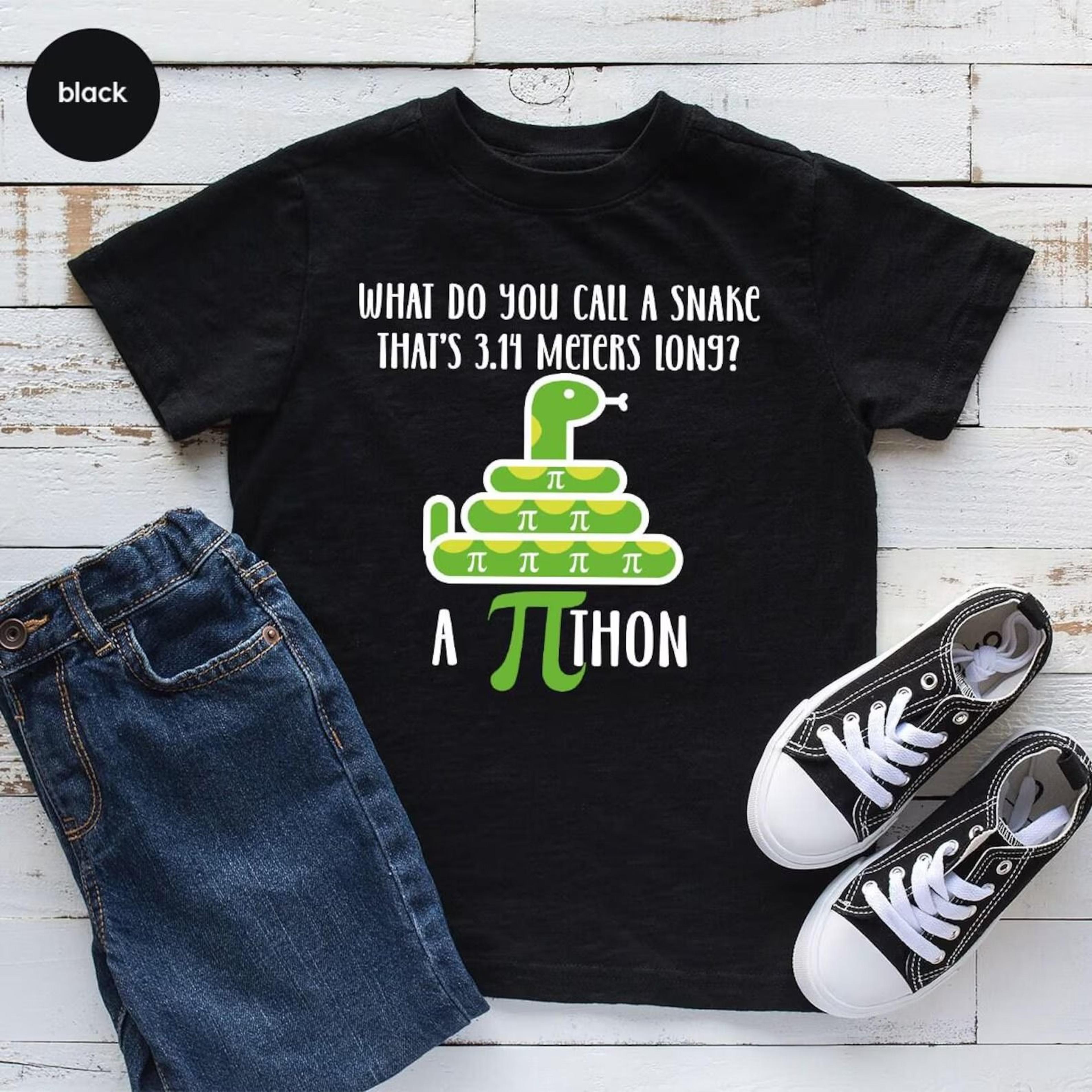 funny pi-thon kids t-shirt, youth math shirt, stem kids tee, nerdy science shirt, pi day gift for kids, python snake swe