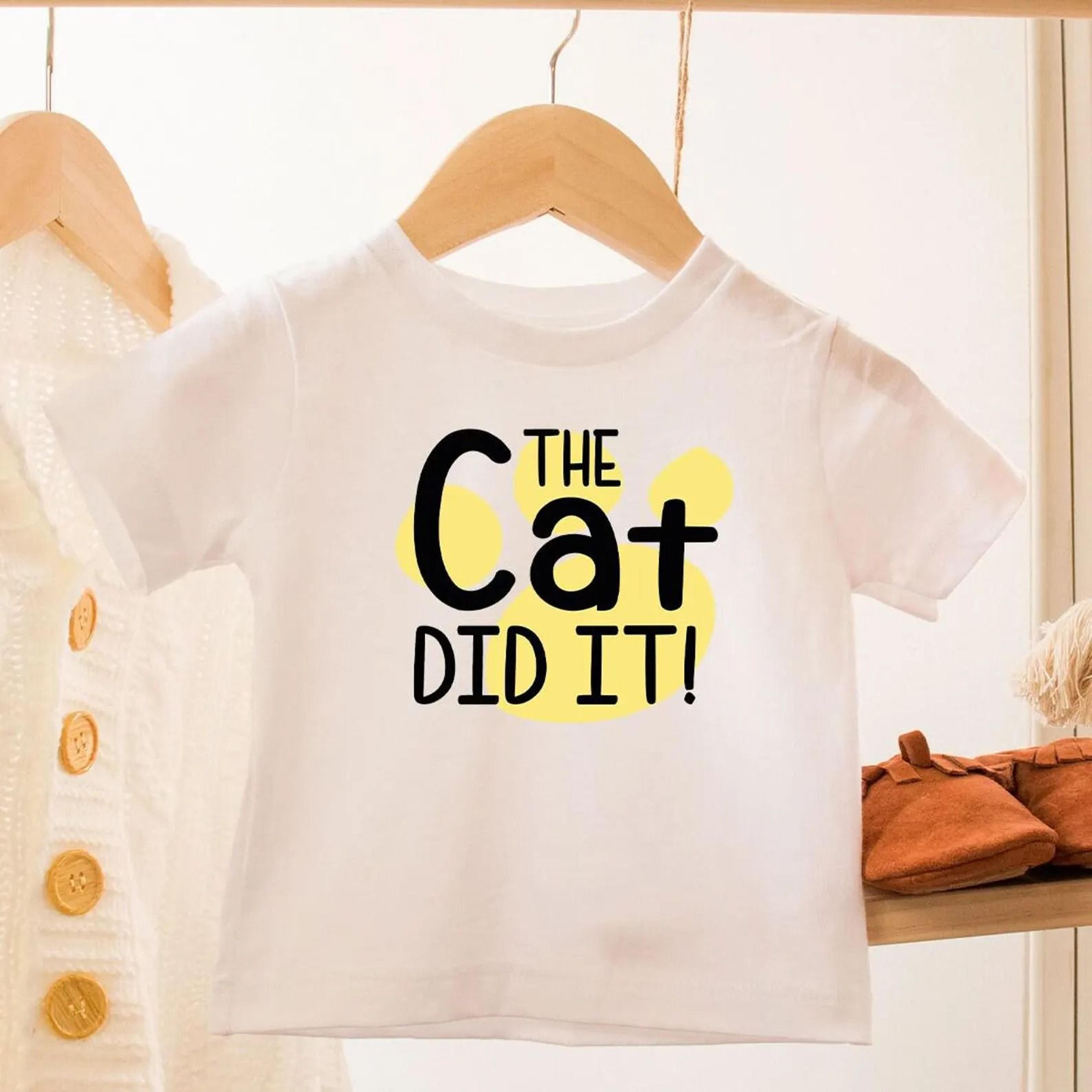 the cat did it baby romper, funny cat baby bodysuit, baby t-shirt, cat lover baby outfit, cute pet baby clothes
