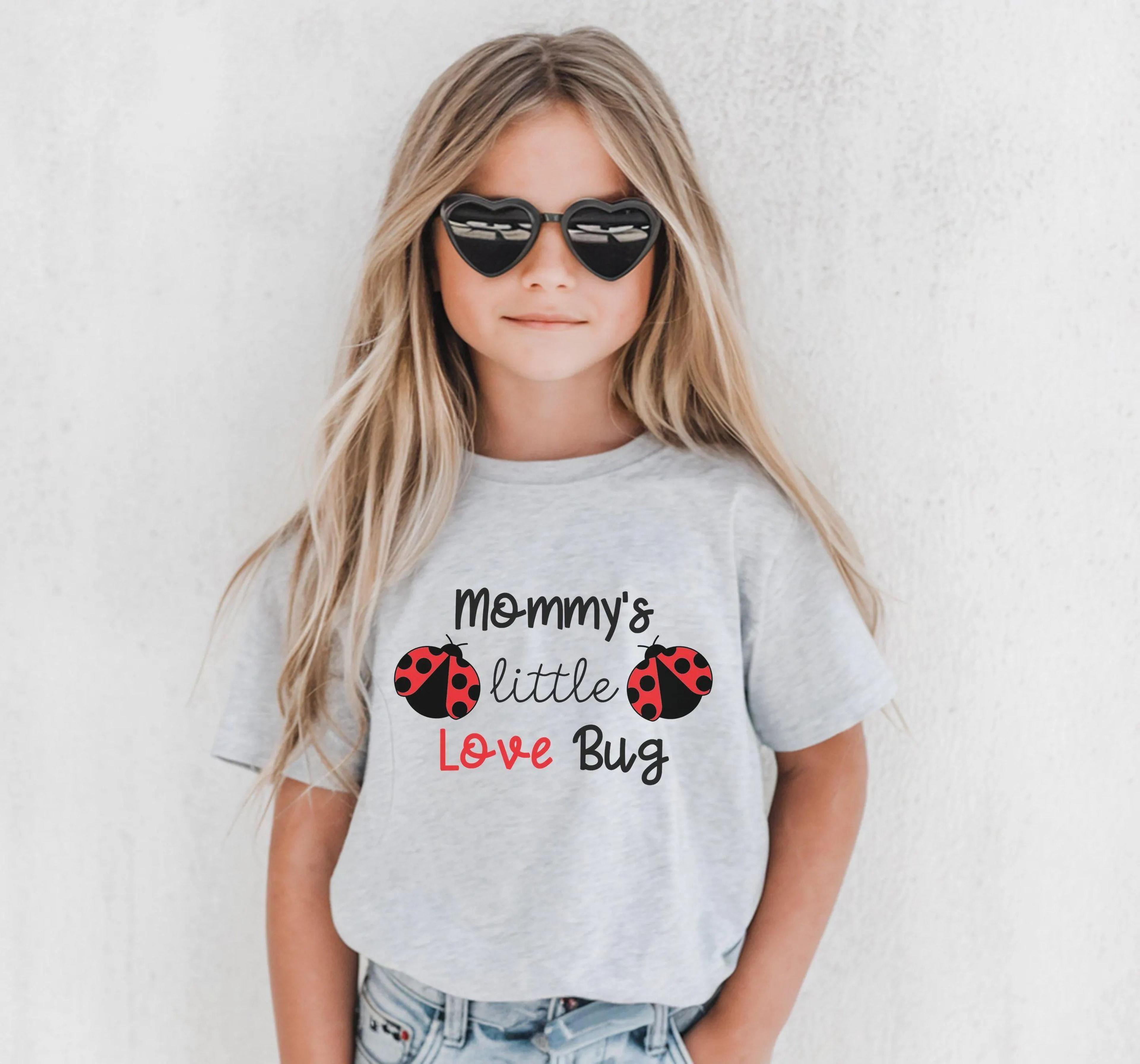mommy's little love bug toddler shirt, ladybug kids t-shirt, cute girl graphic tee, baby girl shirt, toddler gift