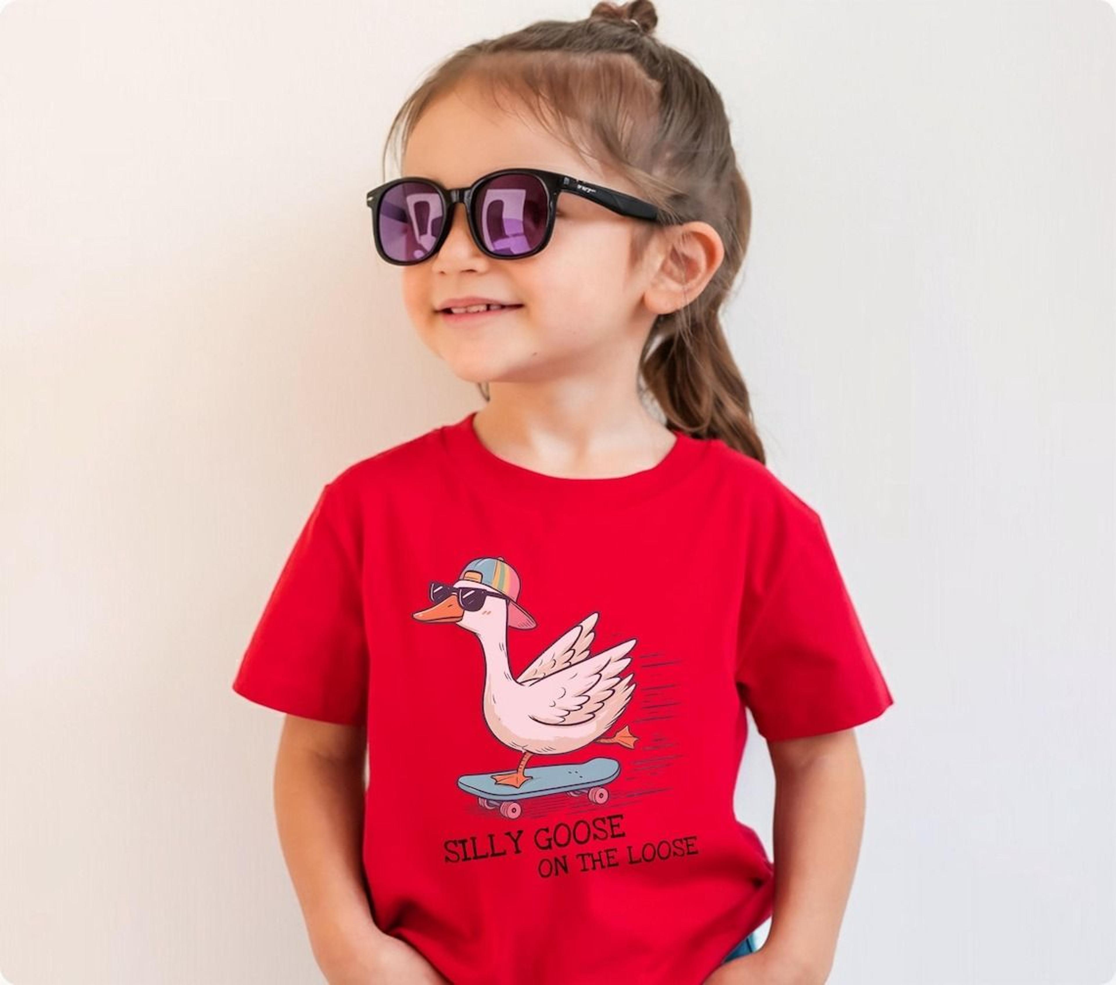 silly goose on the loose baby bodysuit, funny goose baby romper, cute animal infant onesie, skateboard goose baby outfit