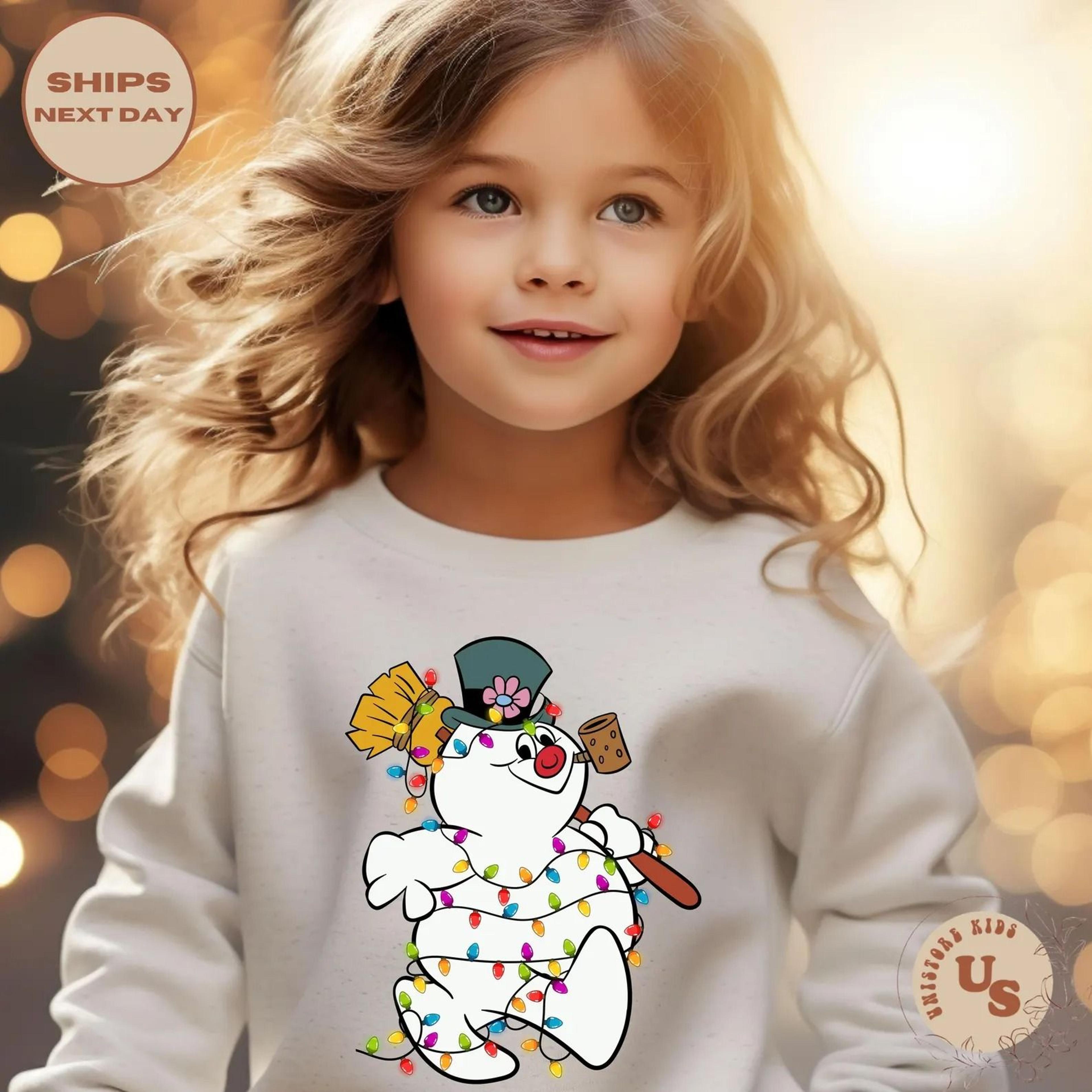 christmas snowman kids sweatshirt, youth christmas sweatshirt, cute holiday snowman sweatshirt for boys girls